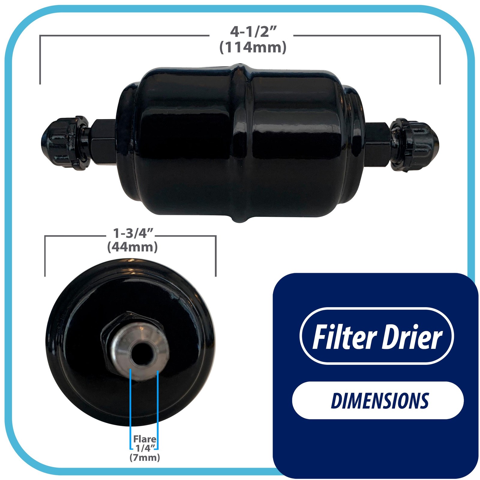 Appli Parts APFD-032 Liquid Line Filter Drier 1/4in SAE Flare Connection Univers