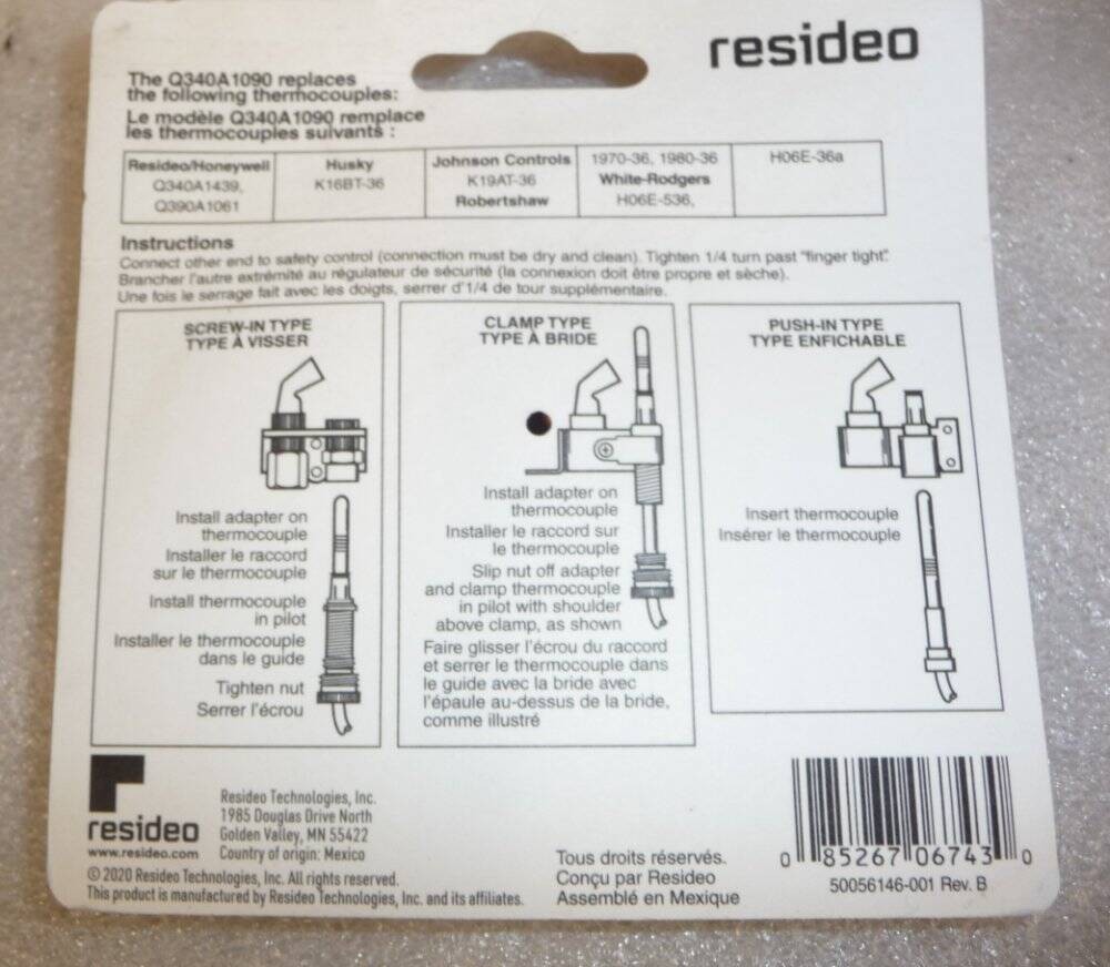 (2) Honeywell Resideo Q340A1090 36″ Universal Thermocouple
