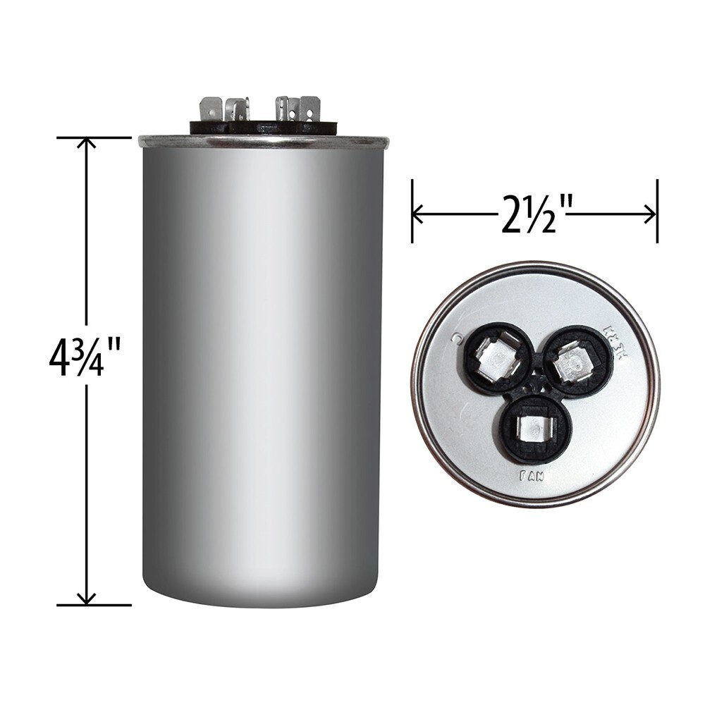 Air Conditioning HVAC Round Dual Motor CBB65D Run Capacitor 70+10 MFD 440 VAC