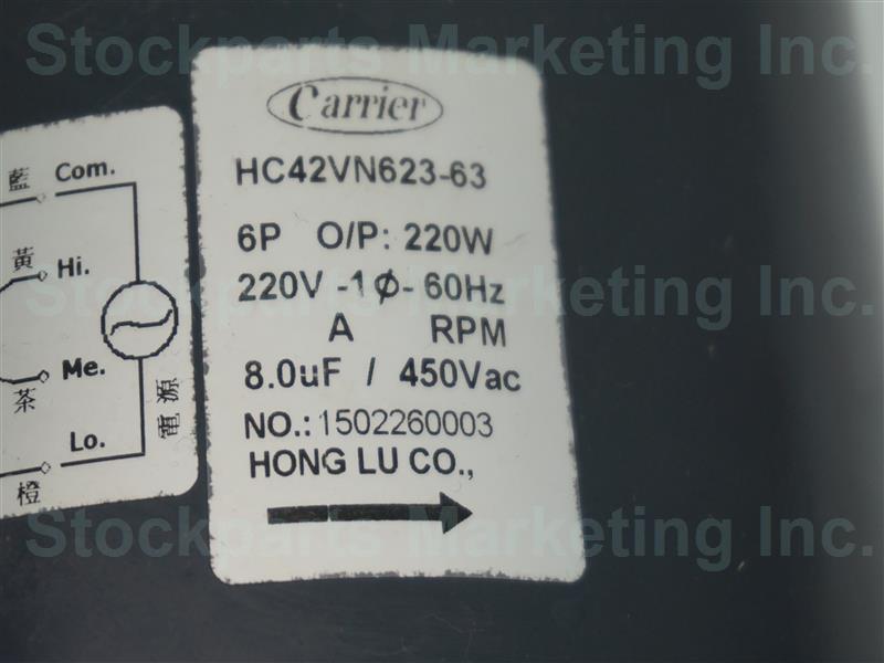 Carrier HC42VN623-63 HC42VN62363 6P 220V Motor Fan Assy 30 Days Warranty