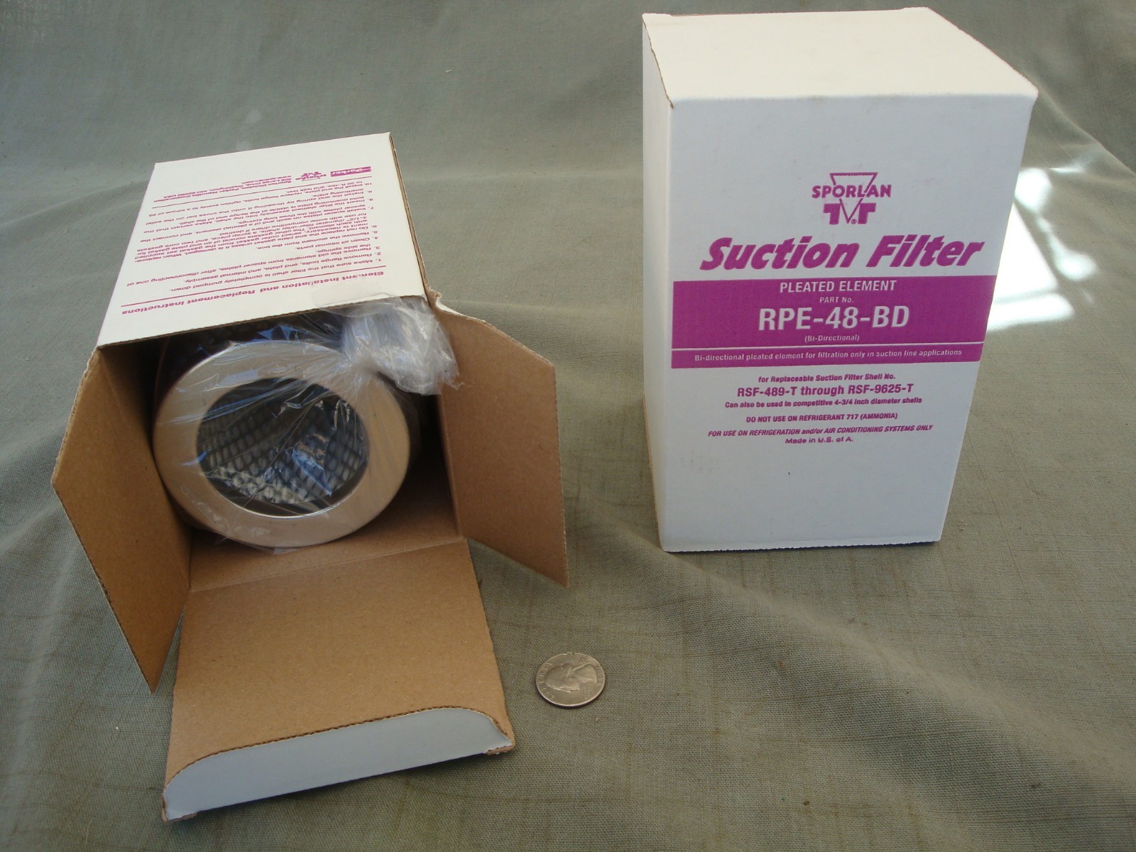 2 Sporlan RPE-48 BD Suction Filters Pleated Element & Gasket New in Box