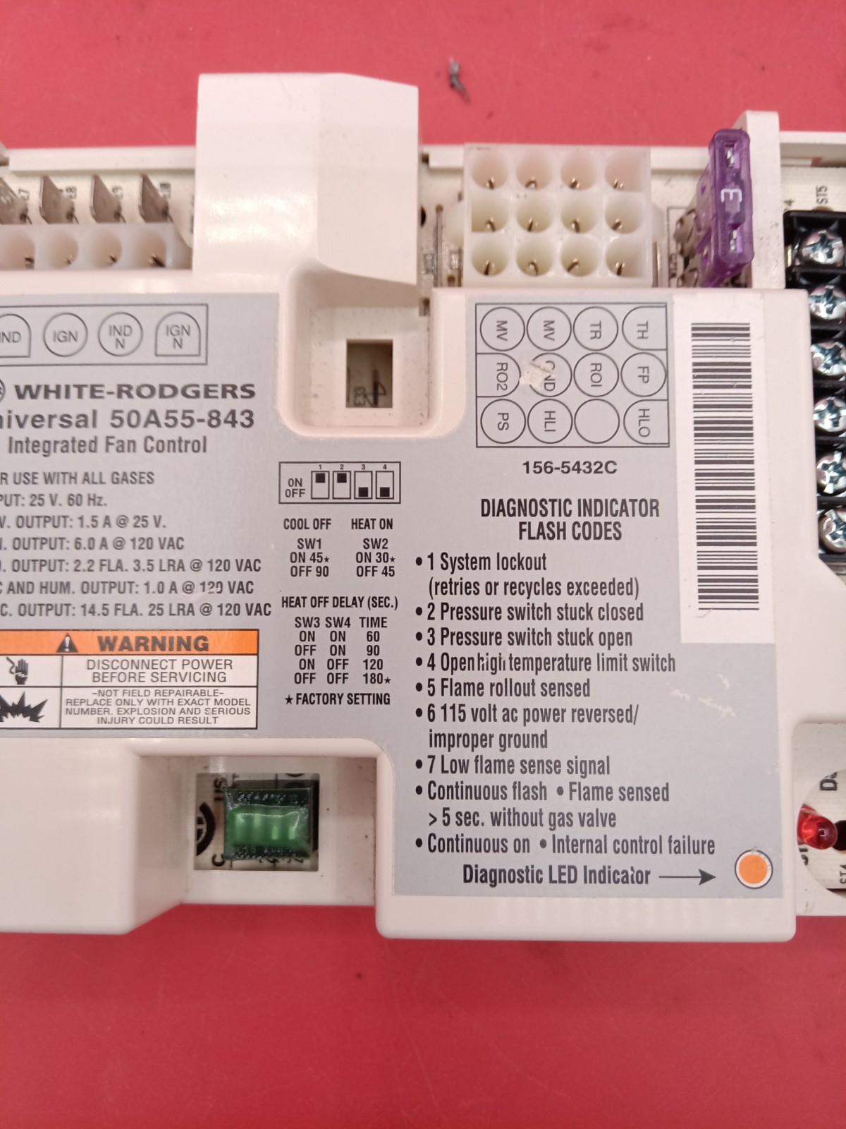 50A55-843 GENUINE WHITE-RODGERS OEM PART – NOT GENERIC – Furnace control board