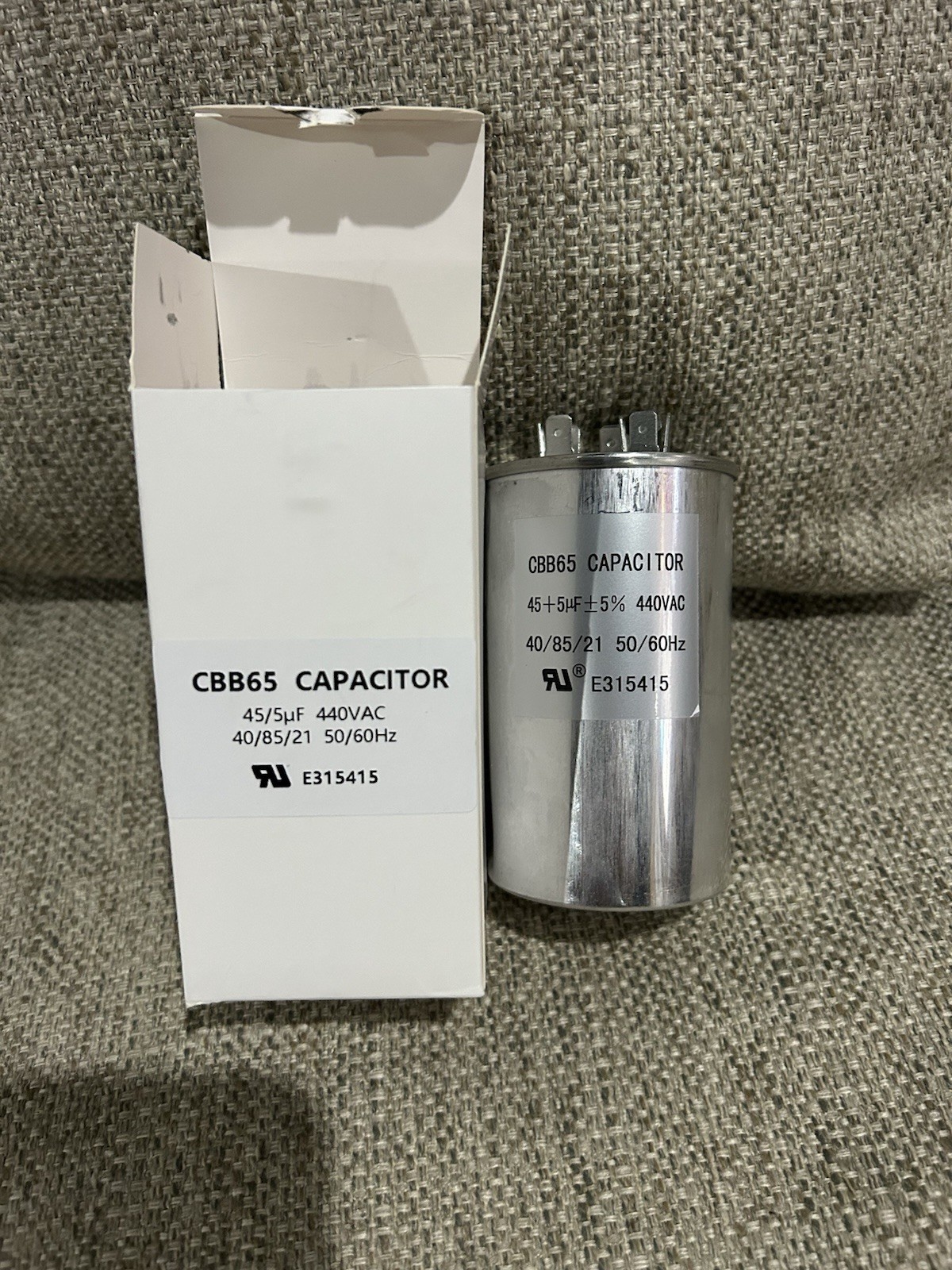 45/5 uF Dual Run Capacitor 440VAC CBB65 Round HVAC AC Motor Capacitor NEW