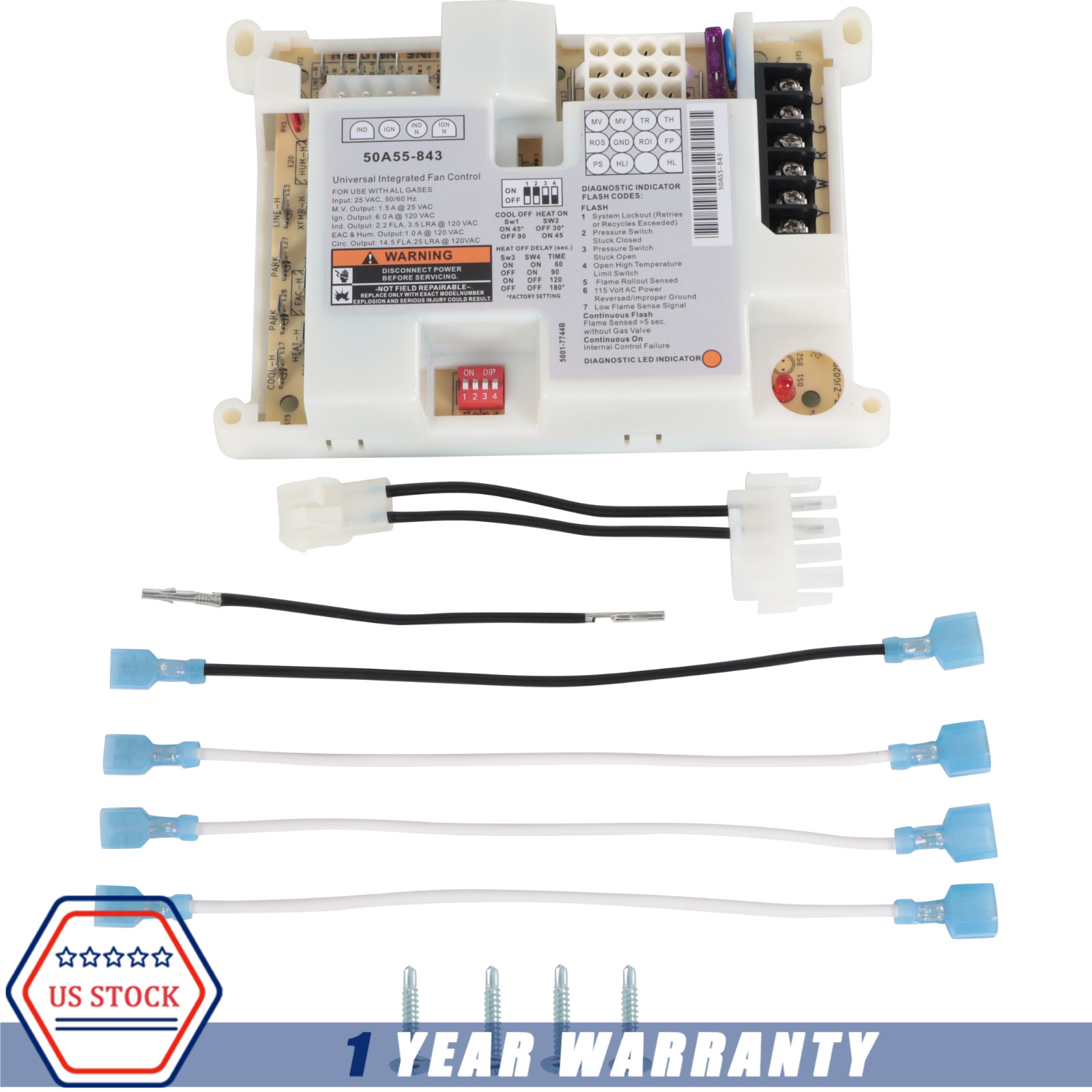 Integrated Furnace Control Board NEW For White Rodgers Lennox 50A55-843