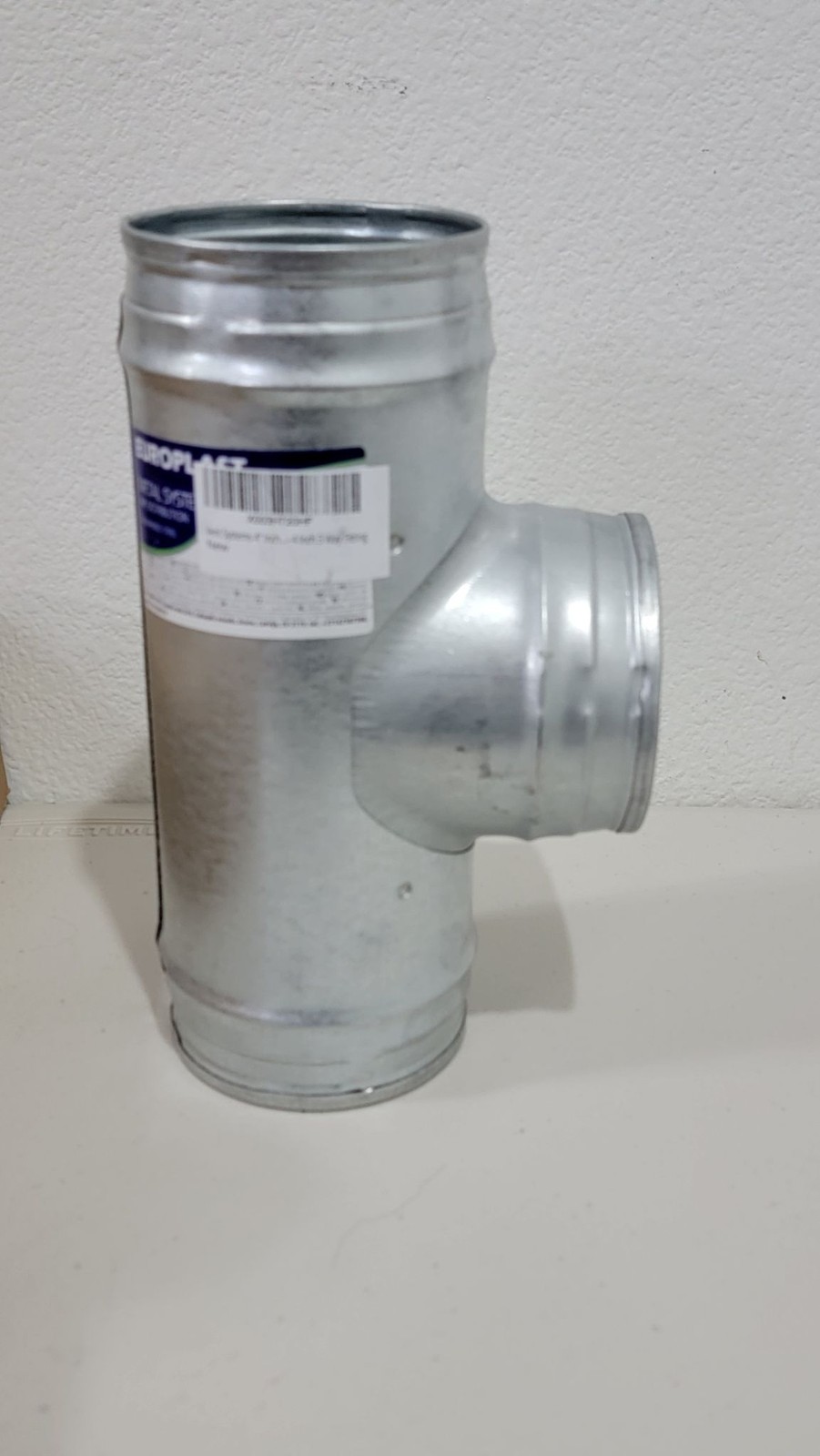 Europlast Duct Tee 4 Inch Galvanized Steel 3-Way Vent Fitting HVAC Round New