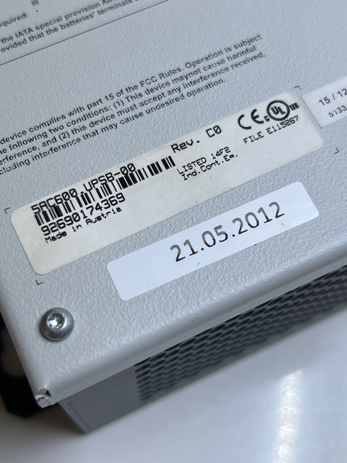 B$R 5AC600.UPSB-00 Rev:C0 APC620 UPS Battery Unit
