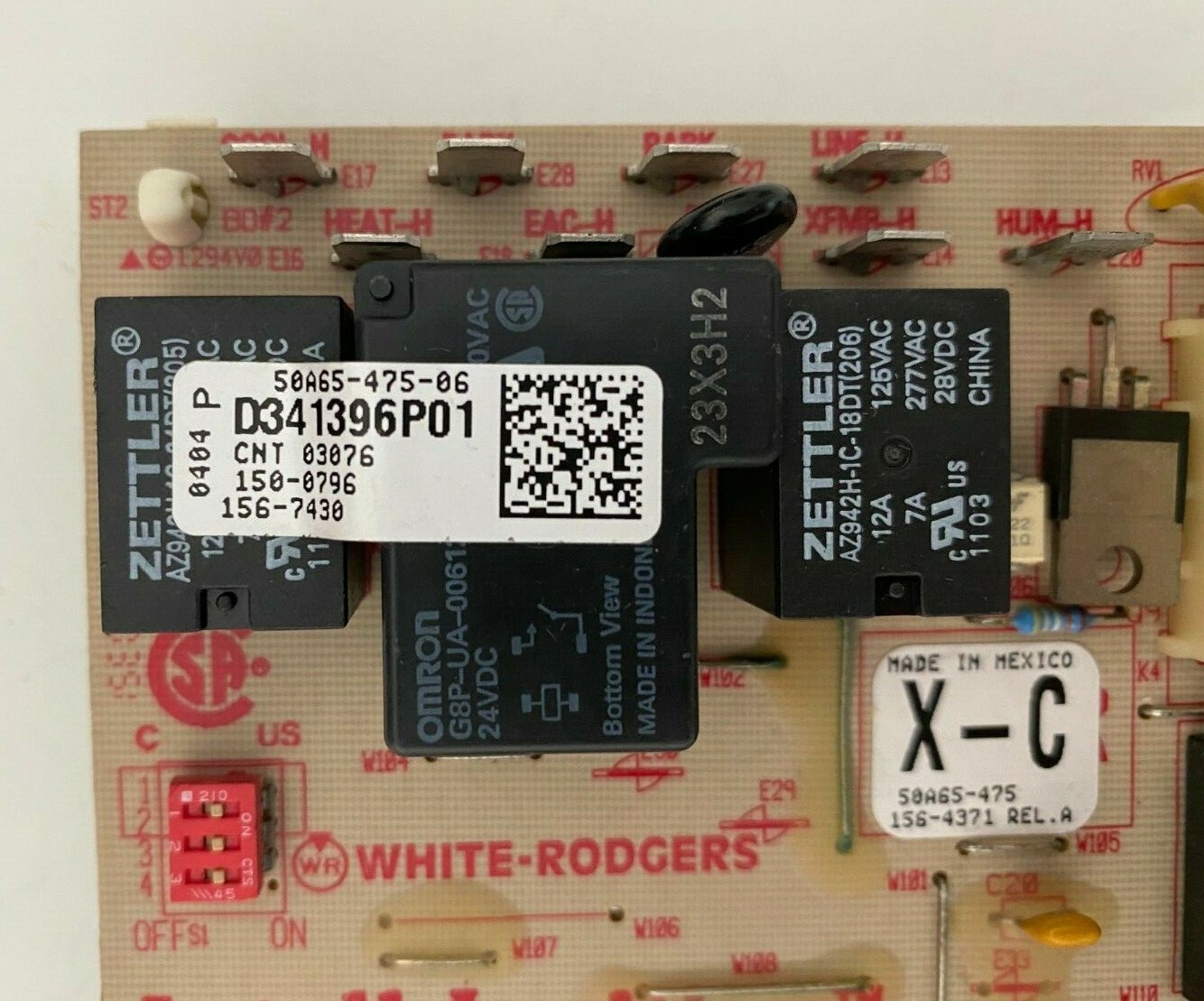 Trane D341396P01 White Rodgers 50A65-475 Furnace Control Circuit Board used D467