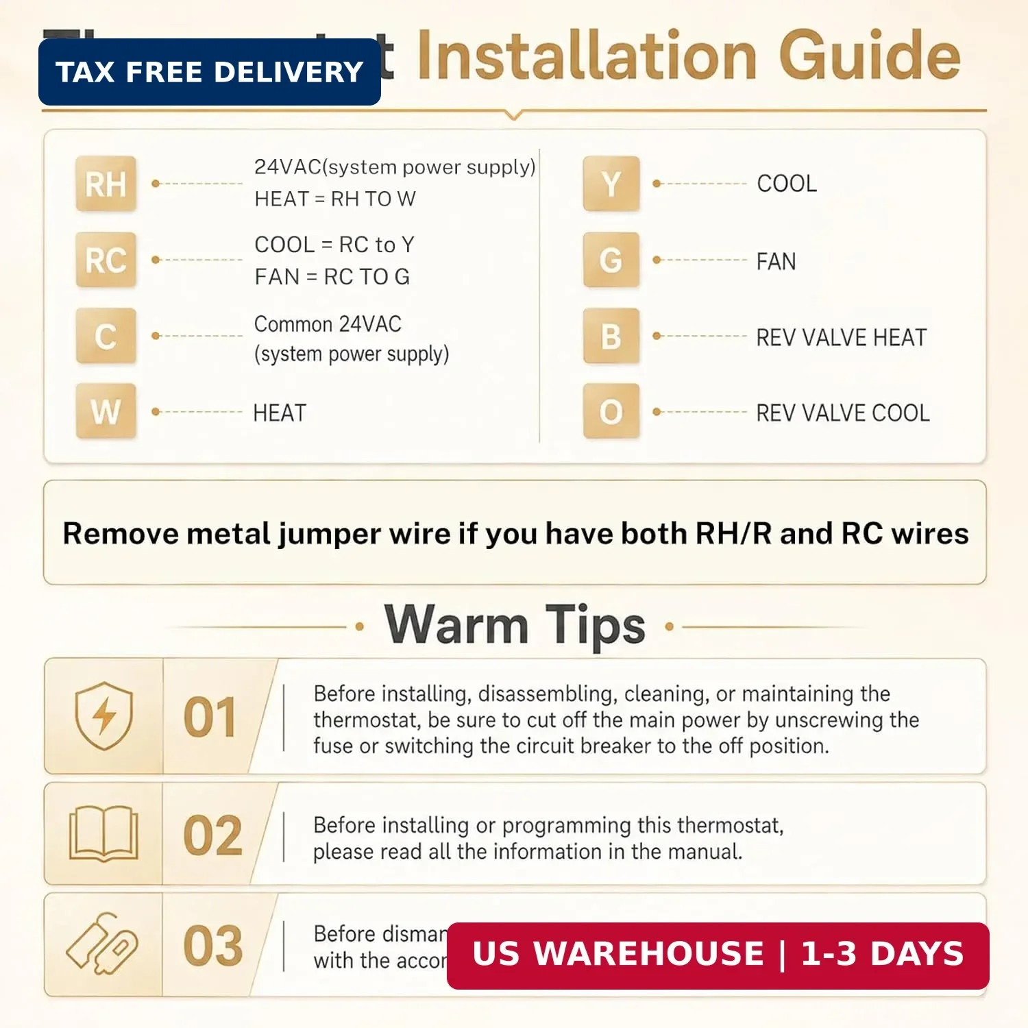 Non-Programmable Thermostats for Home Conventional Single-Stage Heating Cooling
