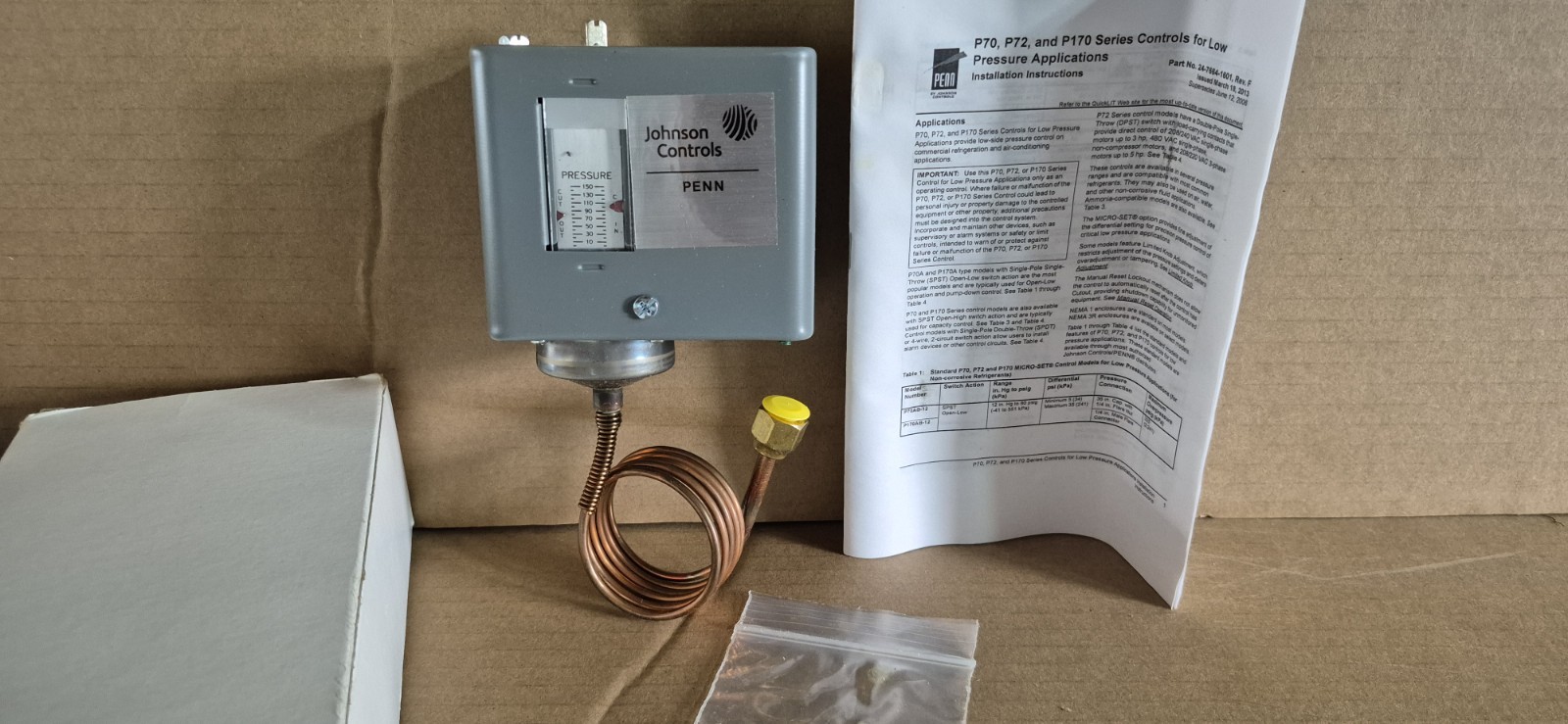 Johnson Controls (PENN) P70AA-2C Low Pressure Control Auto Reset