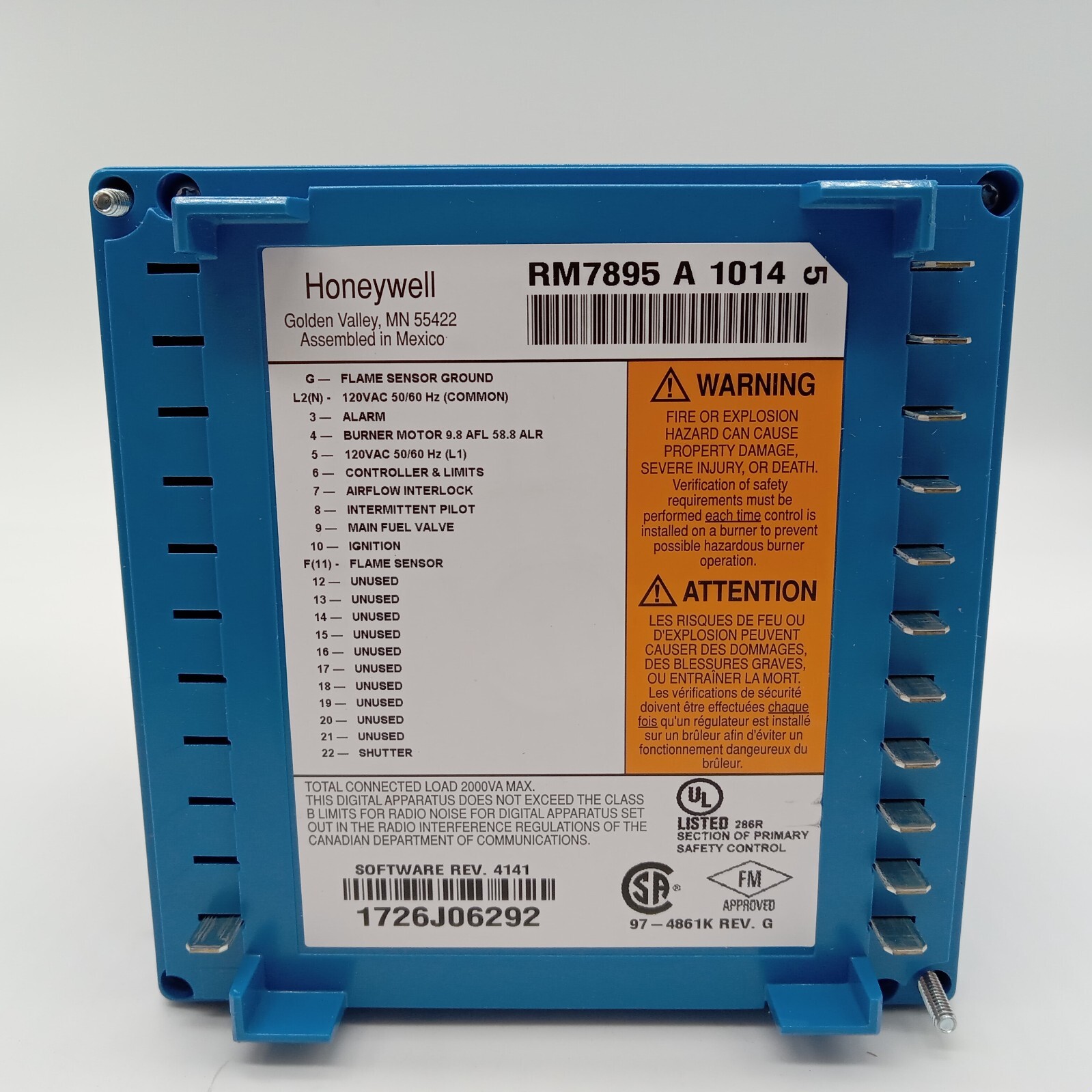 Honeywell RM7895A-1014 Burner Control