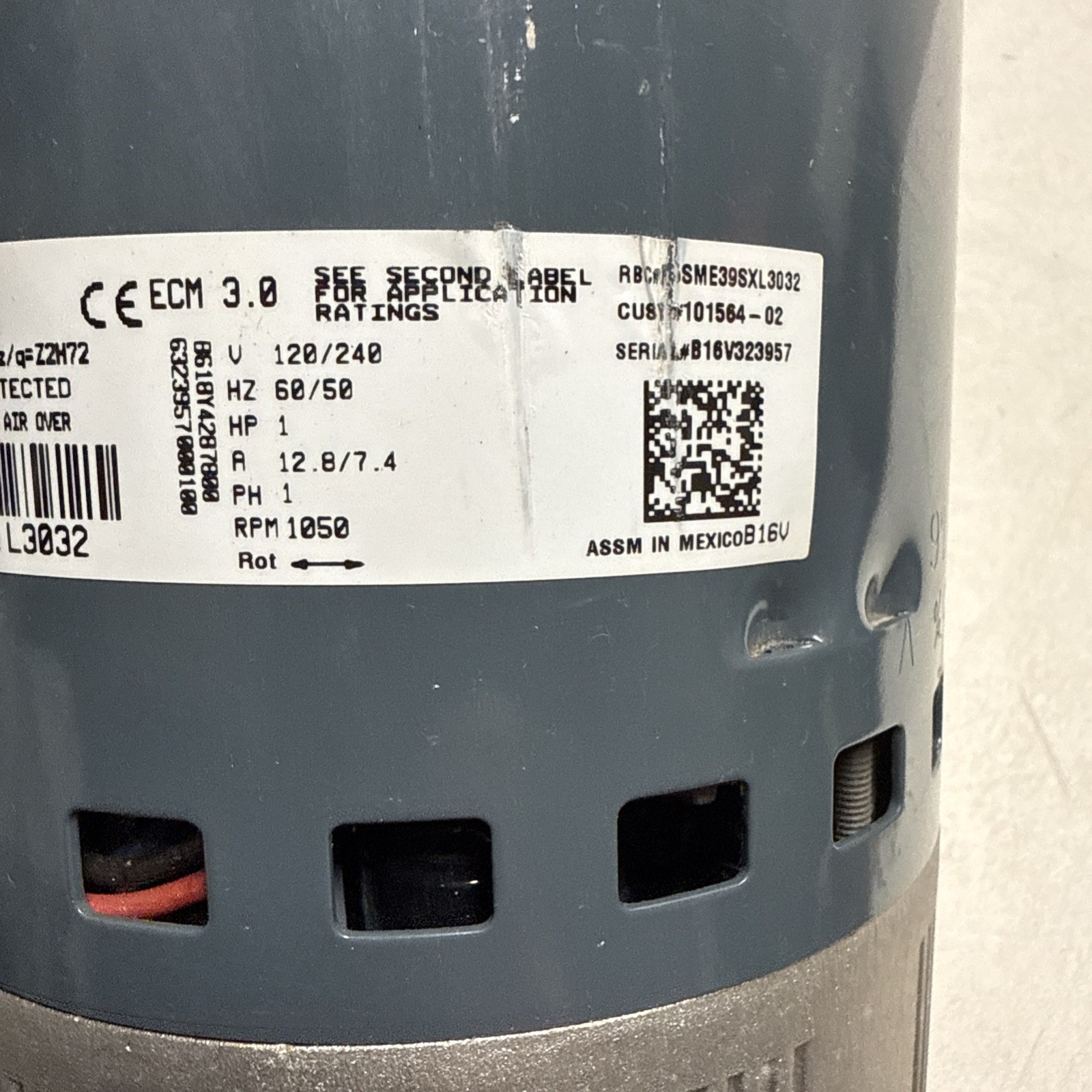 Genteq ECM 3.0 Blower Motor 5SME39SXL3032 1HP, 120/240v, 1050RPM