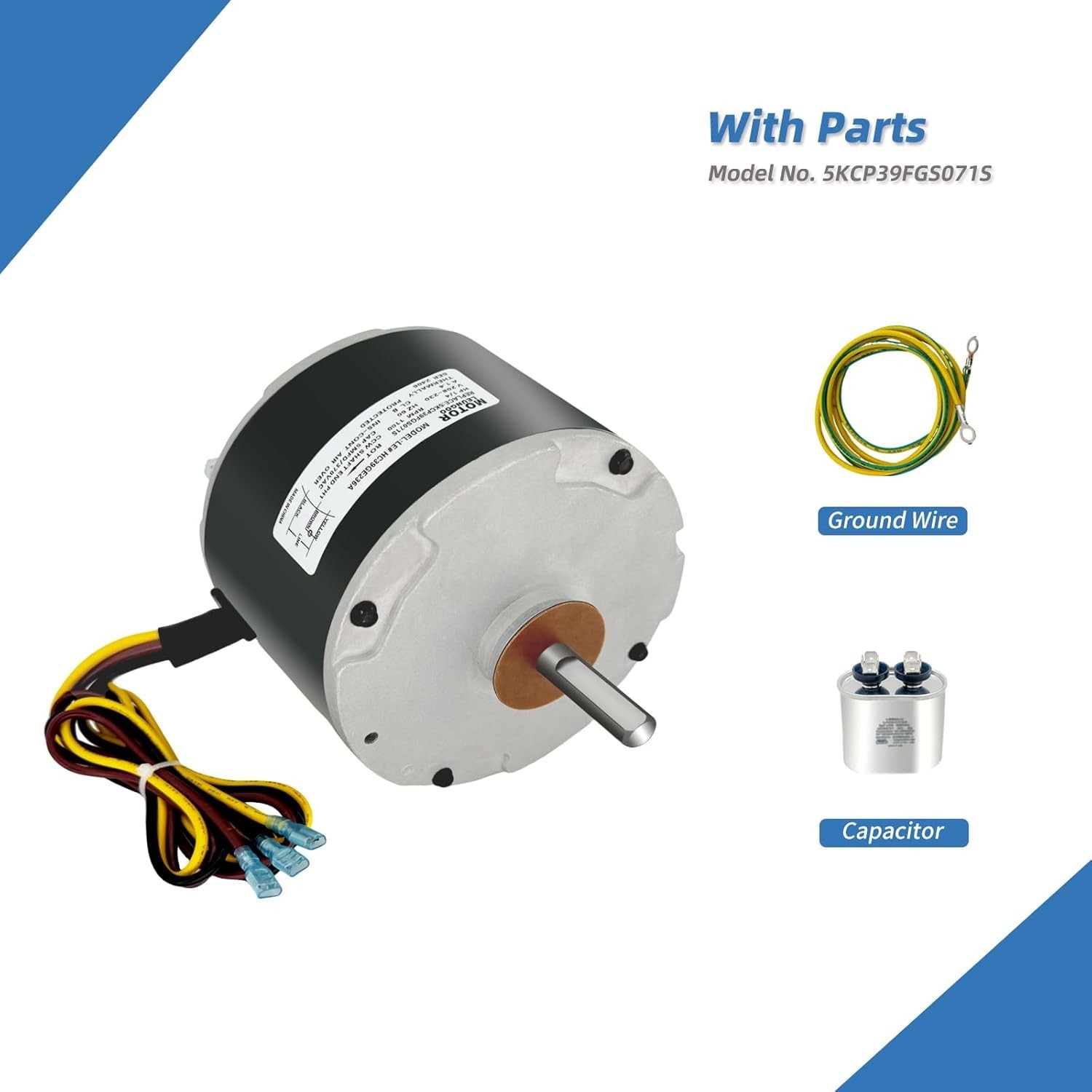 For GE Genteq Carrier 3905 5KCP39BGS071S 1/4 HP Condenser Fan Motor w/ Capacitor