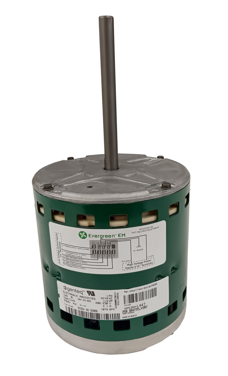 Evergreen Scientific- 6205E GE -Genteq 1/2 HP 230 Volt X-13 Furnace Blower Motor