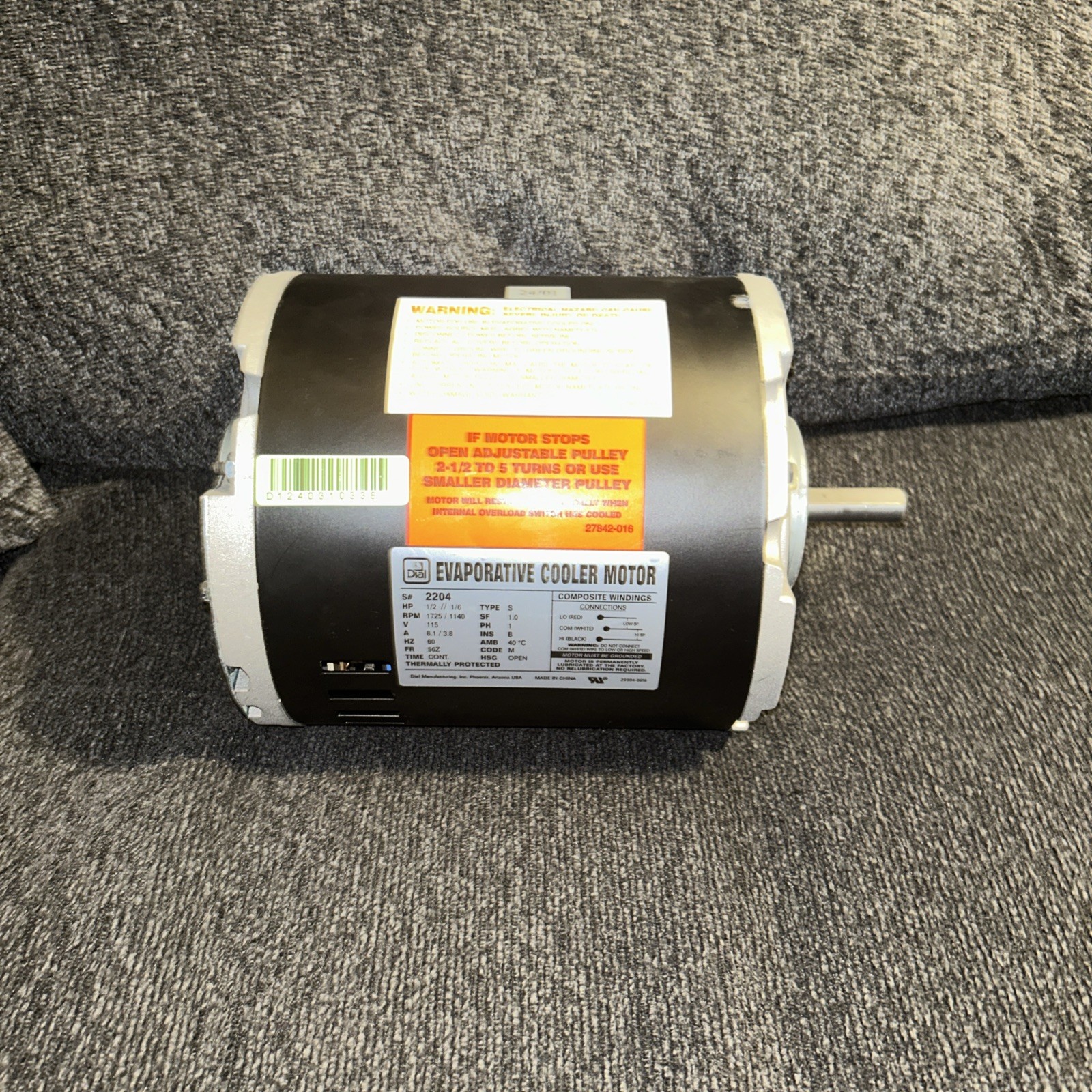 2-Speed 1/2 HP Evaporative Cooler Motor Open Box Ships In Box