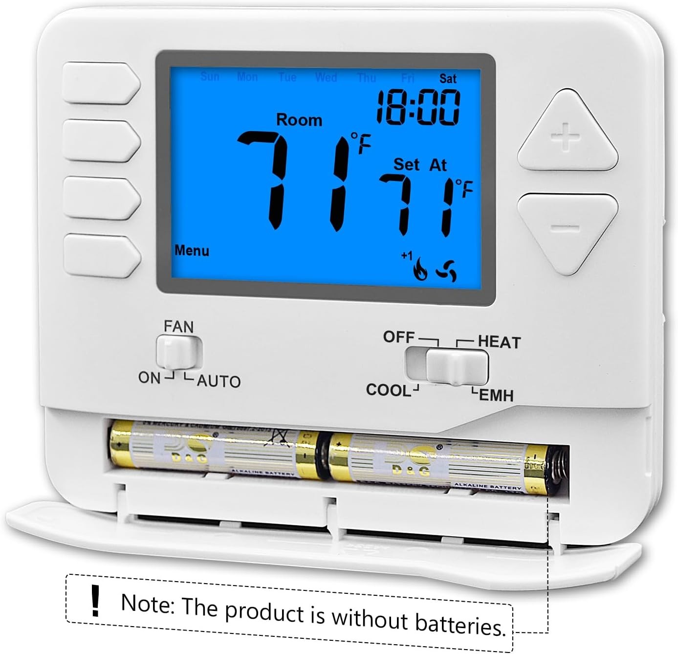 Non-Programmable Heat Pump Thermostat for Home Up to 2 Heat/1 Cool