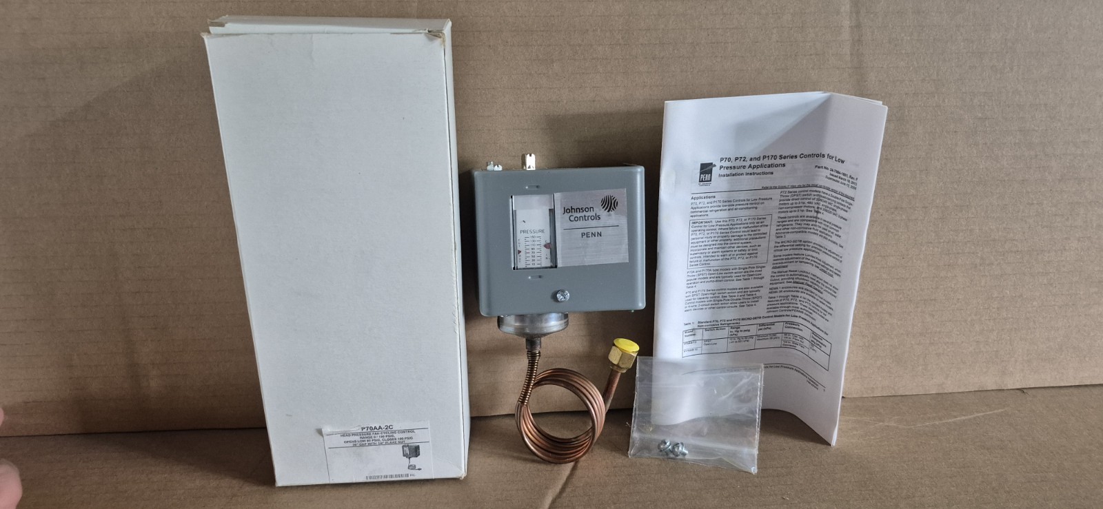 Johnson Controls (PENN) P70AA-2C Low Pressure Control Auto Reset