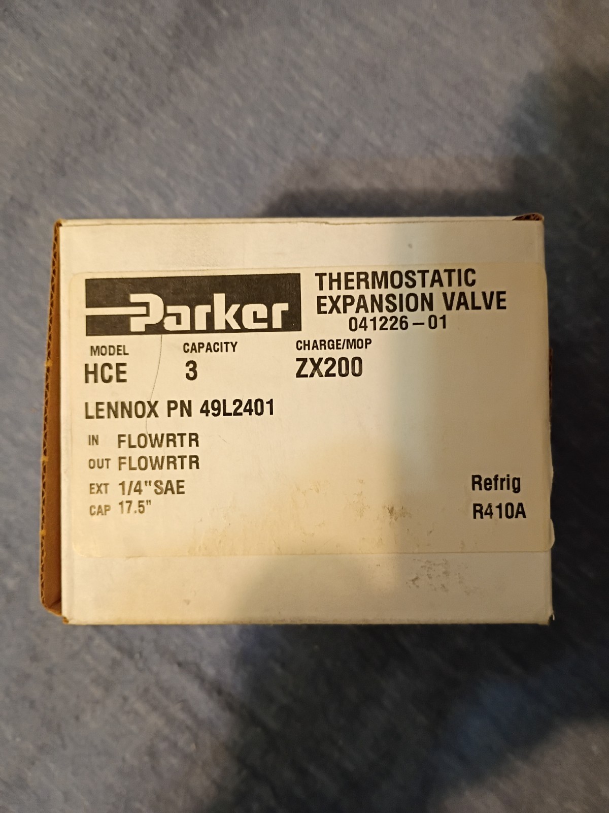 THERMOSTATIC EXPANSION VALVE LENNOX PN 49L2401 R410A CAPACITY 3