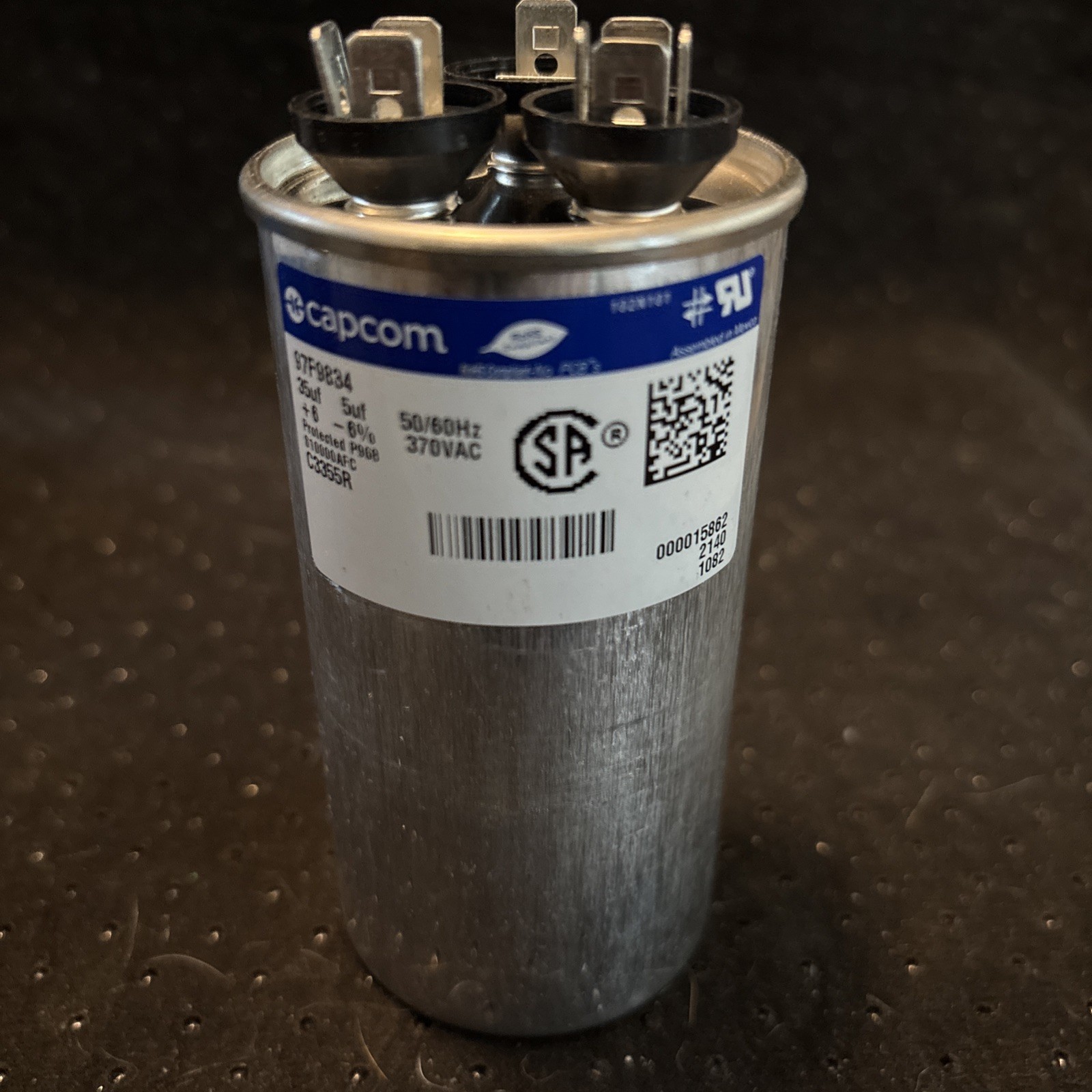 Genuine Genteq Capacitor Dual Round Run 35/5 uf MFD 370 Volt 97F9834 GE Z97F9834