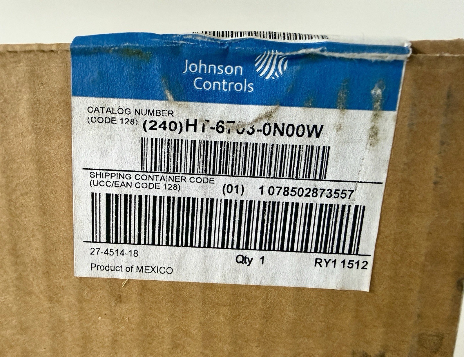 Johnson Controls HT-6703-0N00W Zone/Wall Mount Humidity Transmitter – Brand New