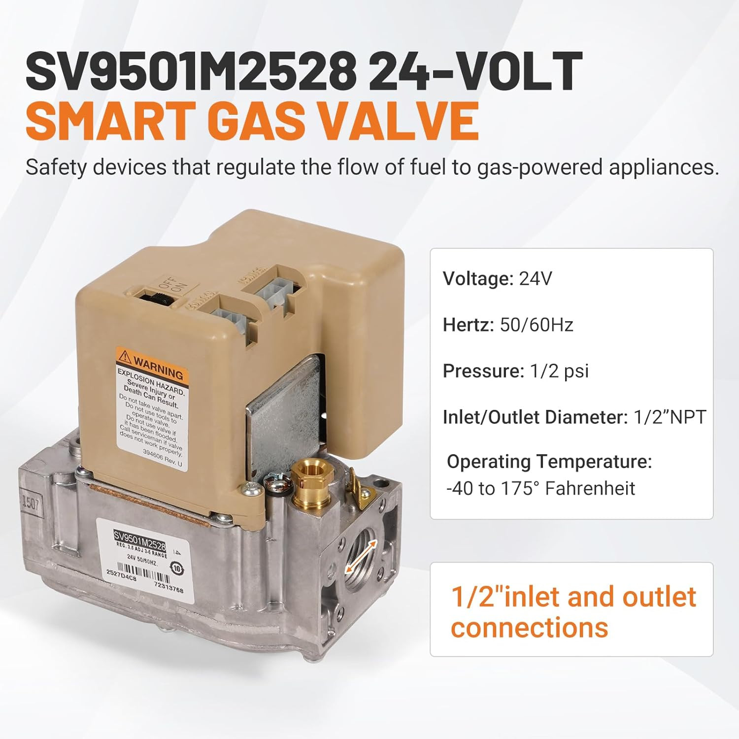 SV9501M2528 Furnace Gas Smart Valve for Honeywell SV9500 SV9501 SV9502 2024-2026