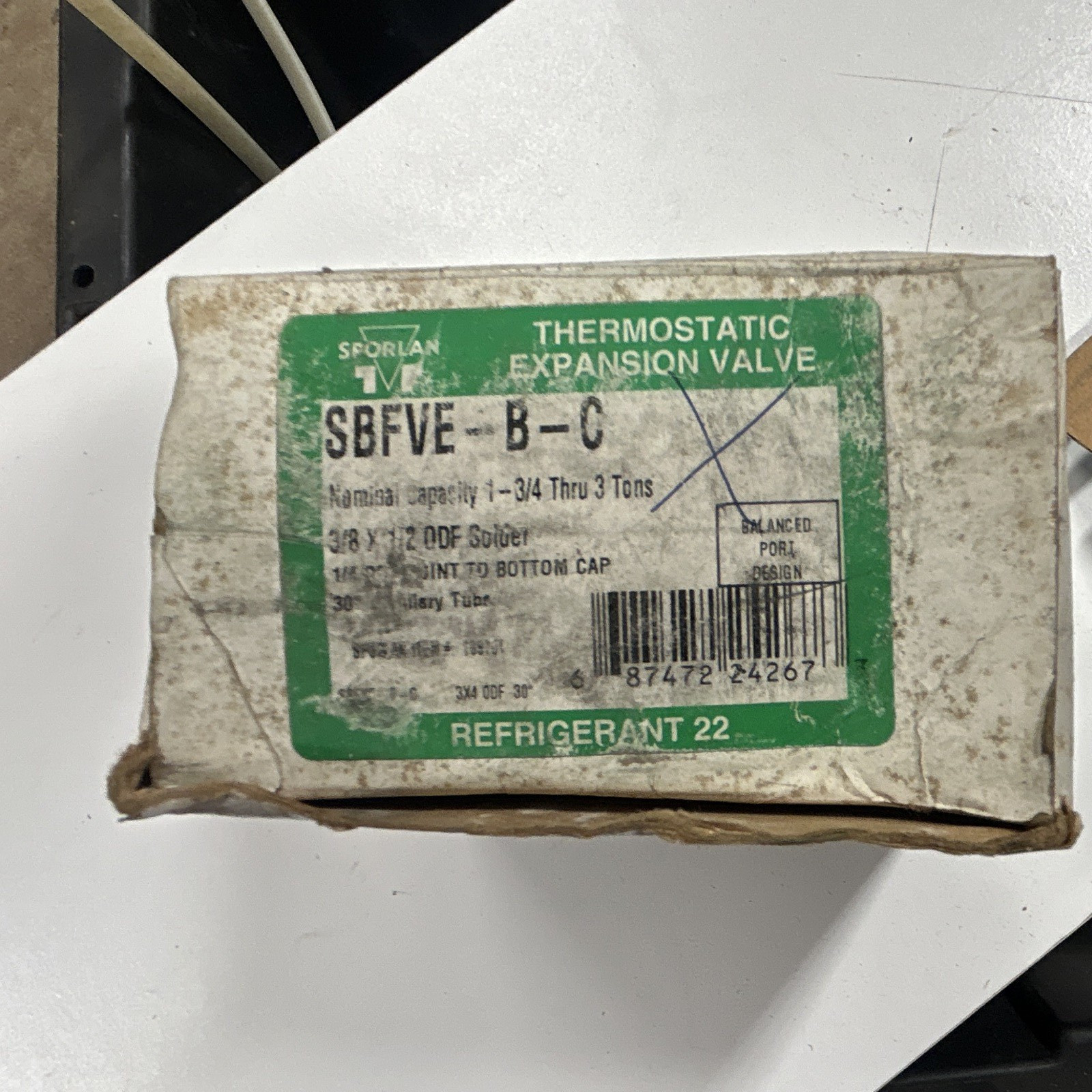 Sporlan SBFVE-B-C Thermostatic Expansion Valve TXV Brass/Copper for R-22