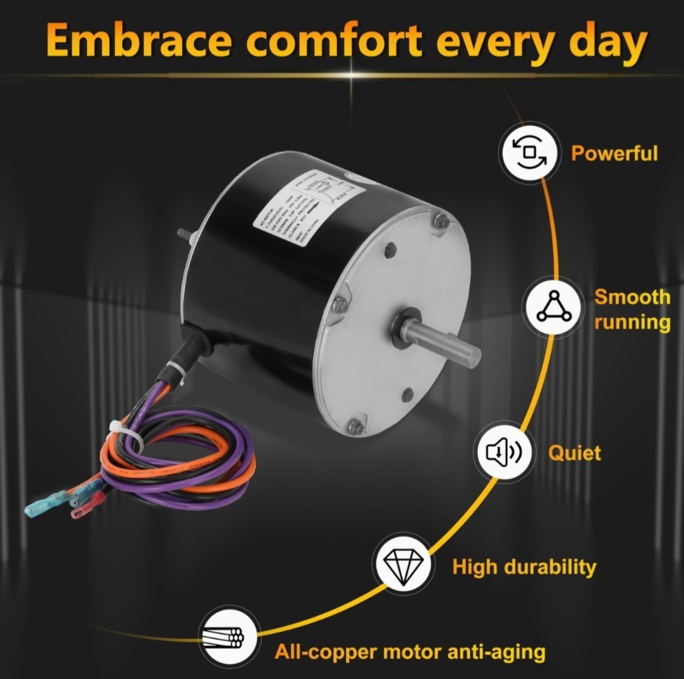 68J97 Condenser Fan Motor for Lennox 1075 RPM 208-230 Volts 1/6 HP