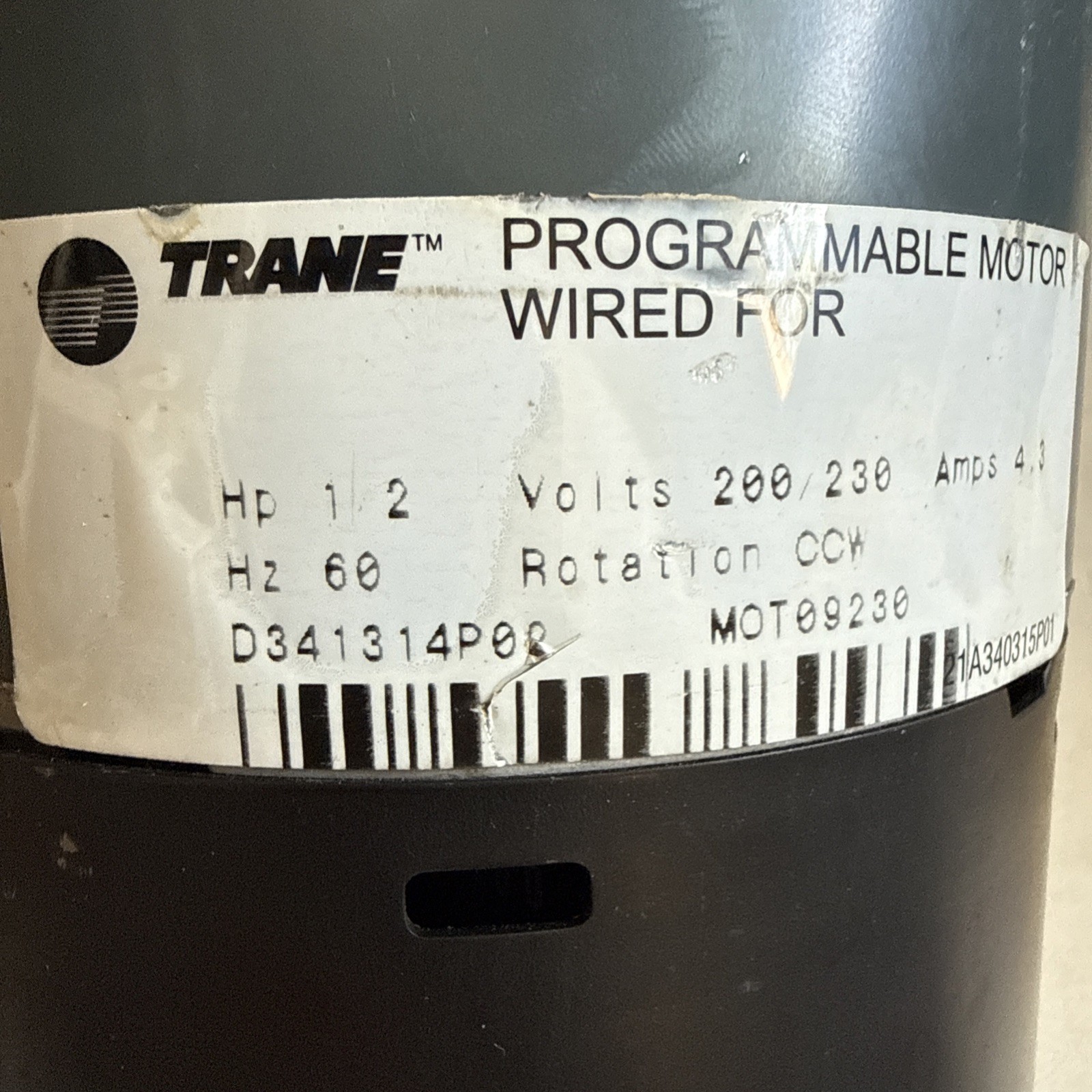 GE Motors 5SME39HL0300 OEM 1/2hp 200/230 V CCW Rotation Motor D341314P02