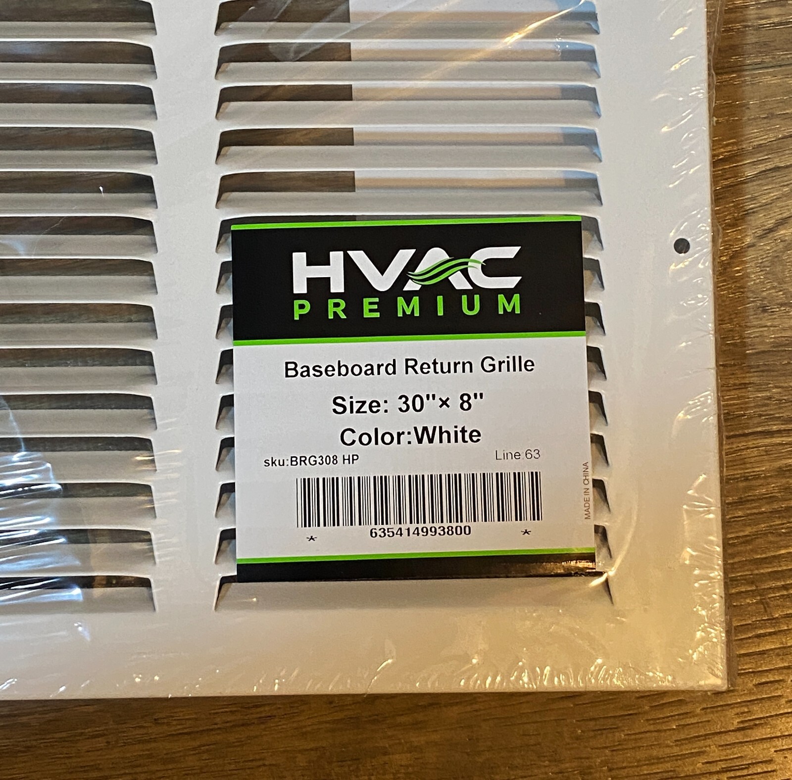 30″ X 8″ Return Air Grille Baseboard HVAC Vent Duct Cover Diffuser, White BRG308