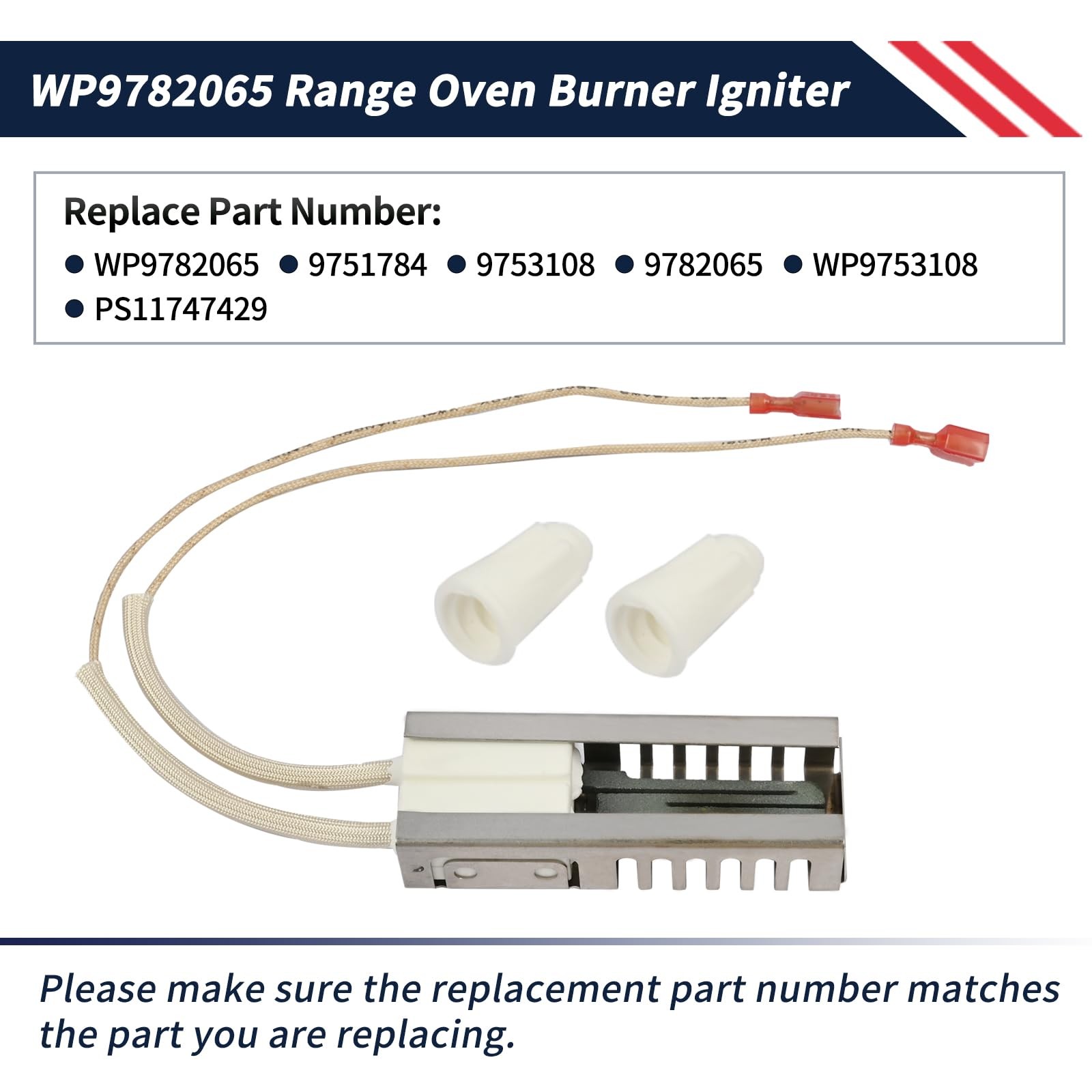 Promrmr Igniter Glowbar Broil WP9782065 Fit for Whirlpool WP9782065, Silver