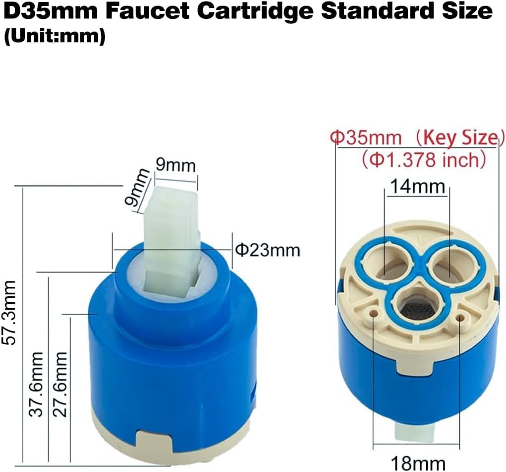XLHippo N35DW 35mm faucet Cartridge (1 Pack), Replacement for Blue