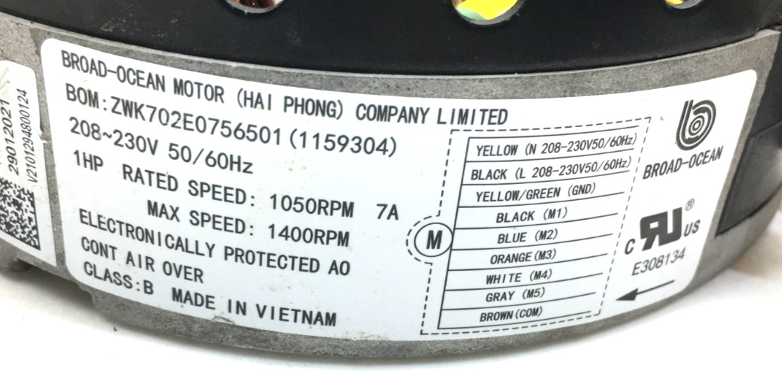 BROAD-OCEAN ZWK702E0756501 ECM Module ONLY S1-32436223007 230V 1HP used #Z554