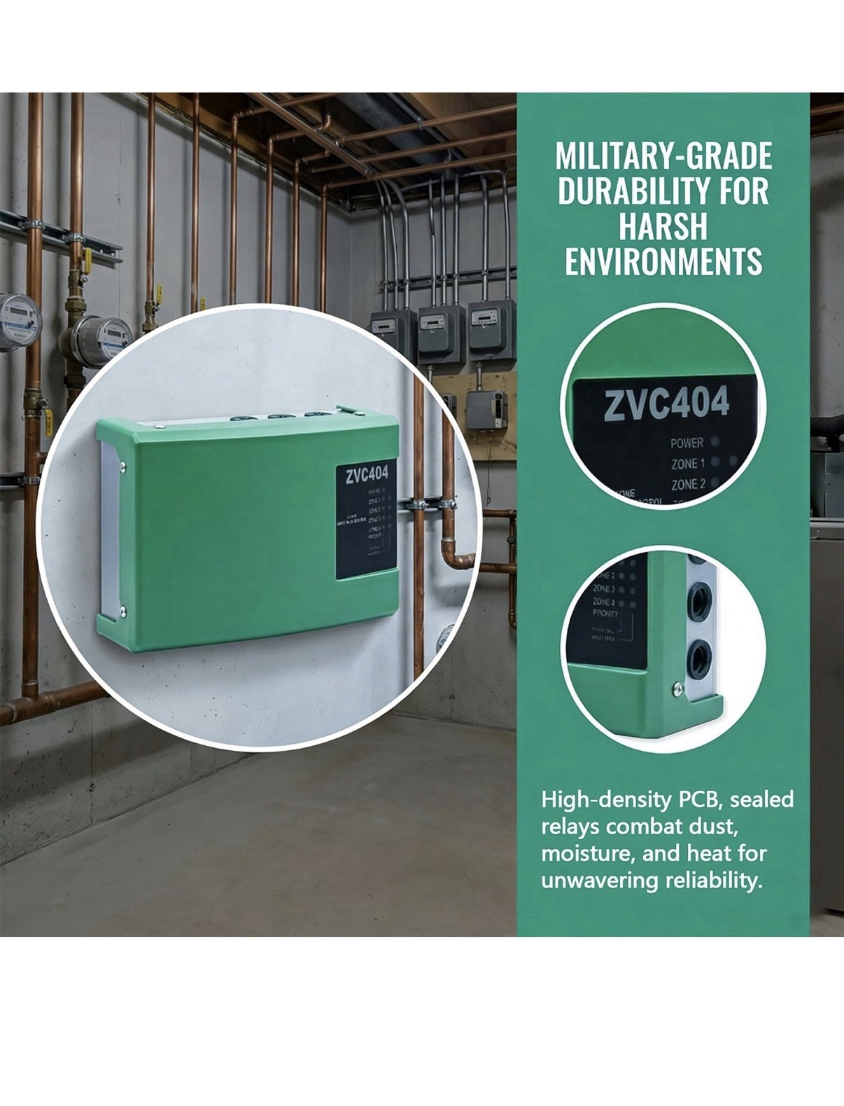 Zone Valve Control ZVC404 for Taco ZVC404-4 Hydronic Boiler Systems 12.9×8.7in