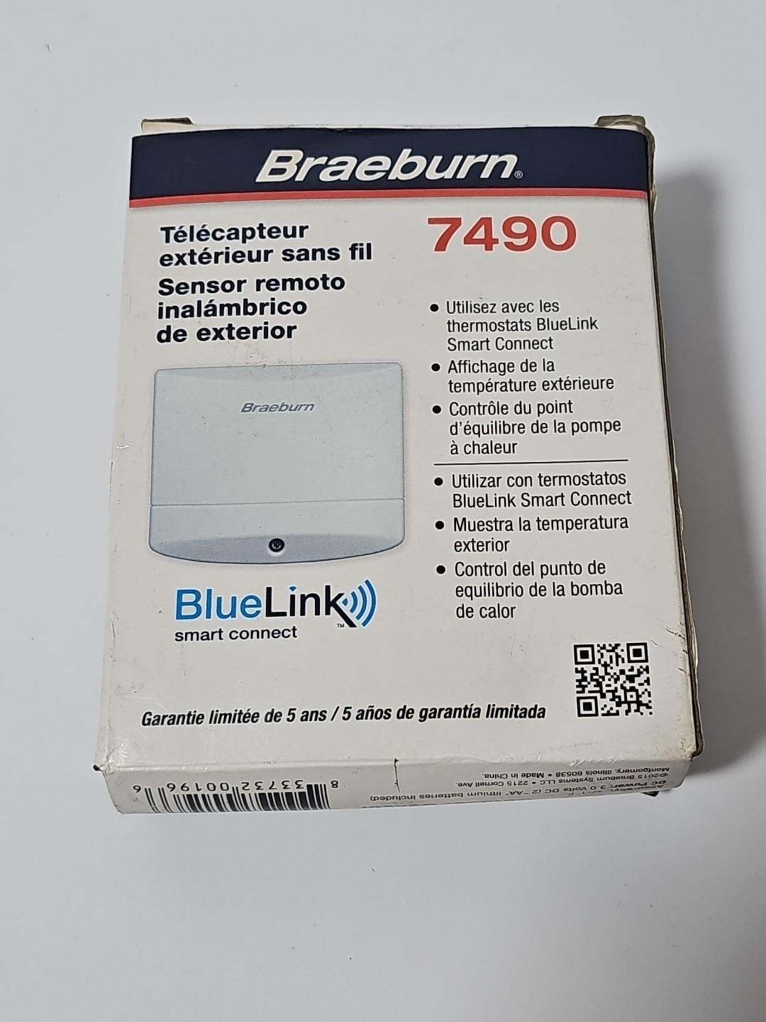 NEW Braeburn 7490 Remote Outdoor Wireless Temperature Sensor