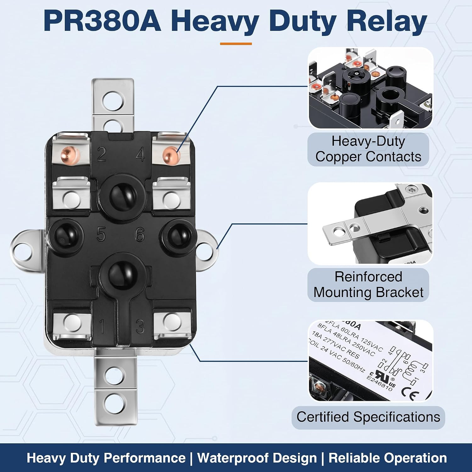 1 Pack 24V Fan Relay, 90-380 Isolation Relay AC Switch SPST with UL Certificatio