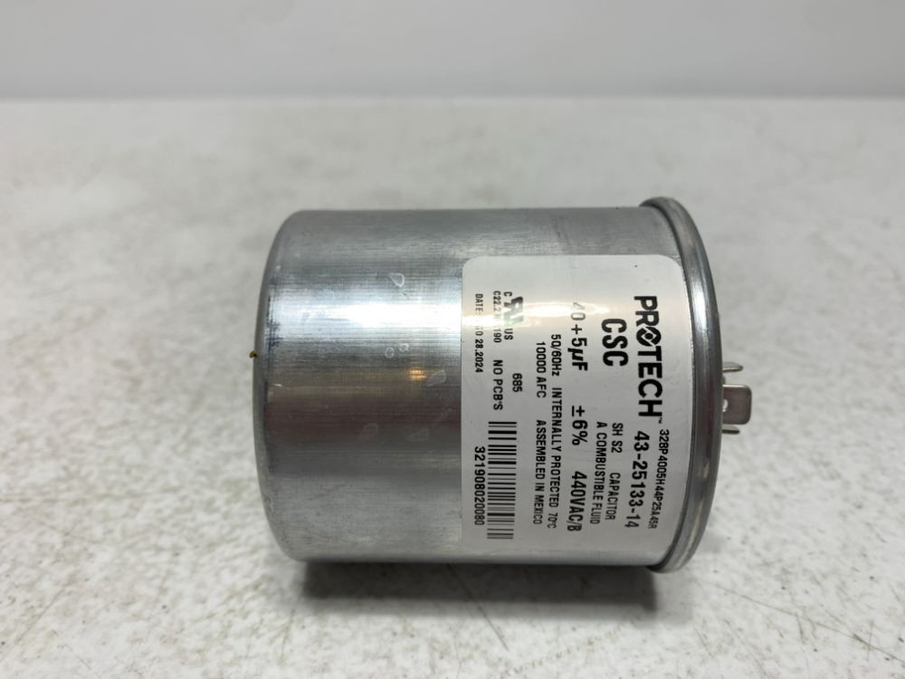Protech 43-25133-14 Capacitor 40+5uF 440VAC Round