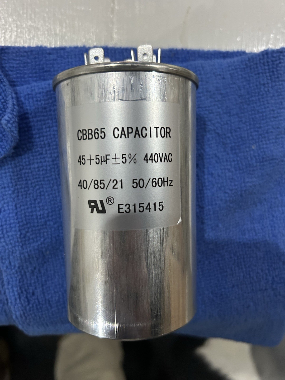 45/5 uF Dual Run Capacitor 440VAC CBB65 Round HVAC AC Motor Capacitor NEW