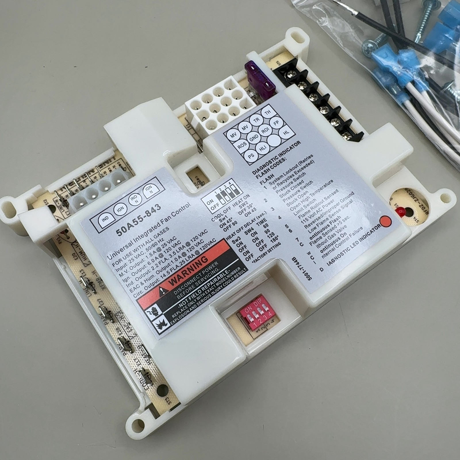 50A55-843 Furnace Control Board 4 White Rodgers Ignition Module Univrsal 24/120V