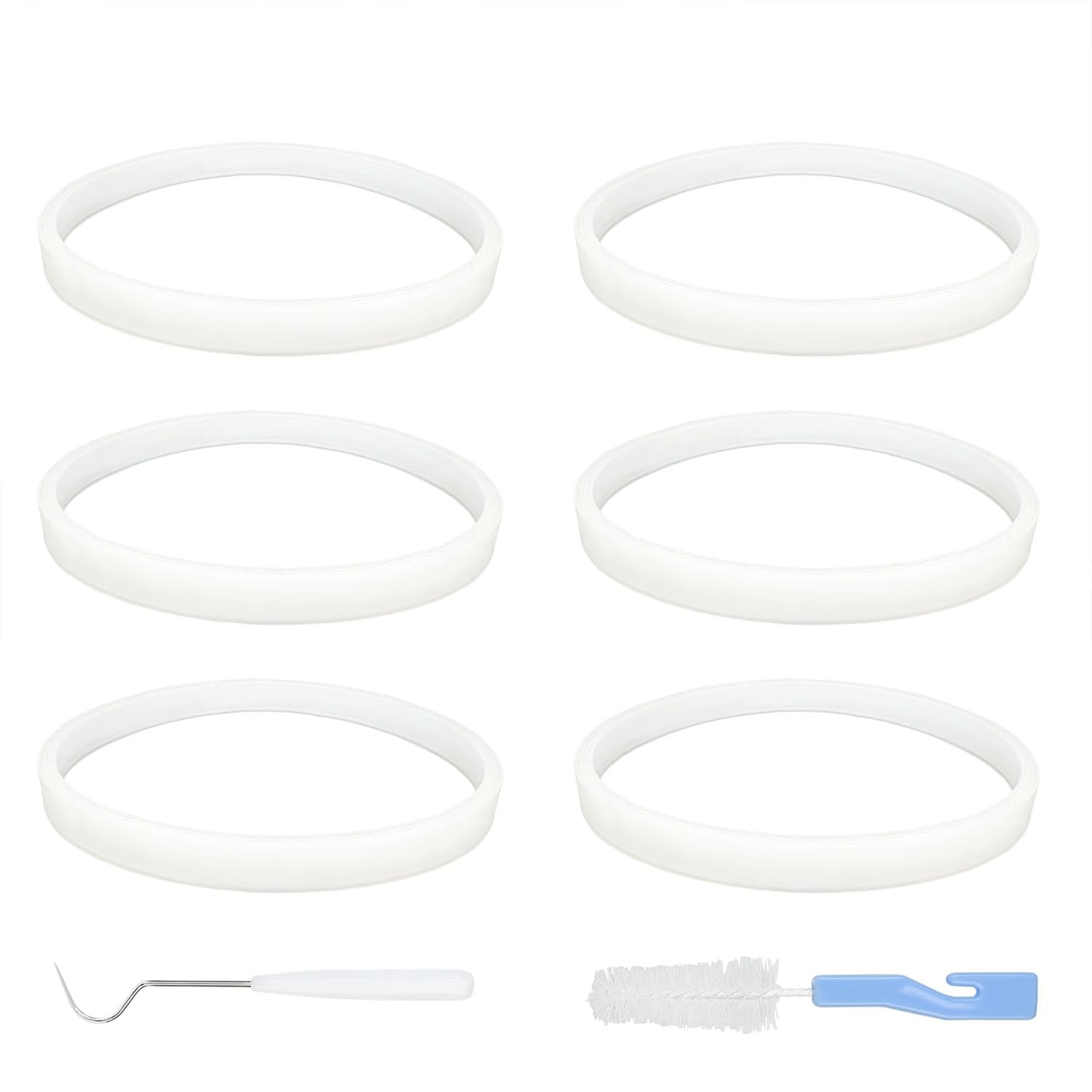6 Pack Rubber Gaskets Replacement Seal 3.94 Inch White O-Ring moderate,