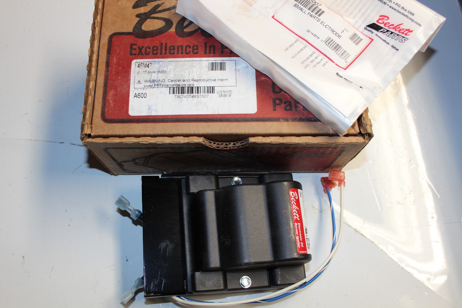 BECKETT 45M47 SPARK ELECTRONIC IGNITER A600 FOR LENNOX 747501BL