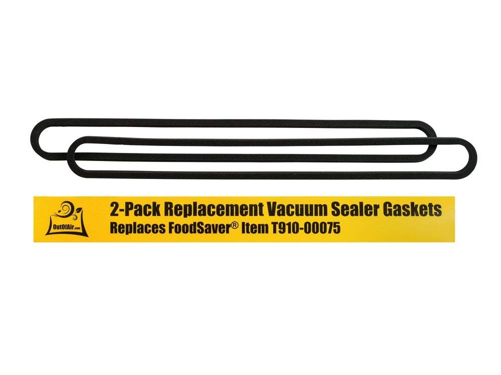 Upper and Lower Gasket Replacements for FoodSaver (2 Foam Gaskets) – Black