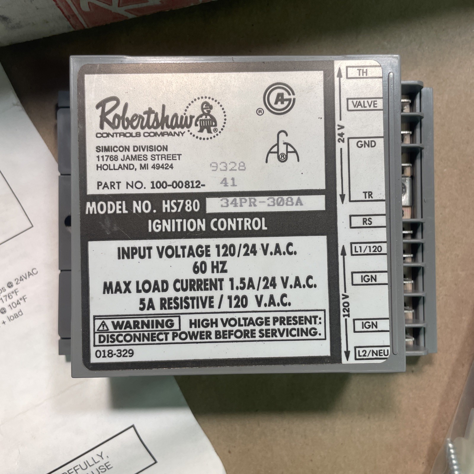 Robertshaw 780-789 Uni-Kit Replacement ICB HS780-34PR-308A Ignition Control NEW