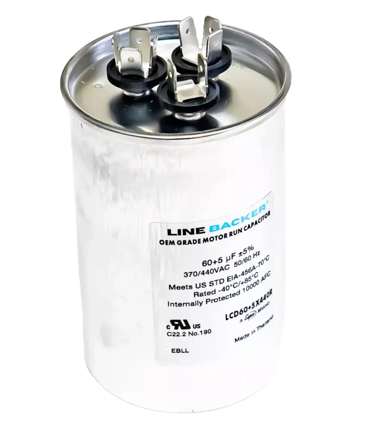 NEW Supco Linebacker LCD60+5X440R Round Dual Run Capacitor 60+5 cap 60/5/440