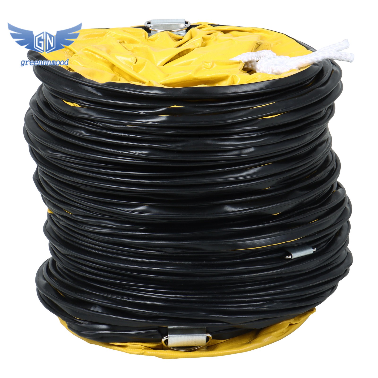 25ft L Φ8Inch PVC Flexible Duct Hosing Retardant with Adjustable Rope & D-Ring