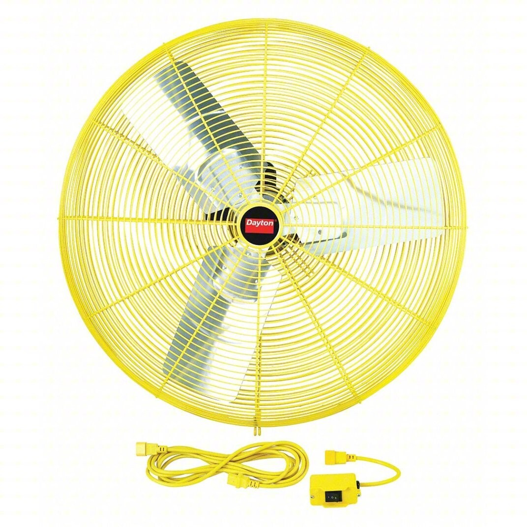 NEW DAYTON 30″ DIAMETER OSCILLATING INDUSTRIAL AIR CIRCULATOR 1VCF4D Yellow