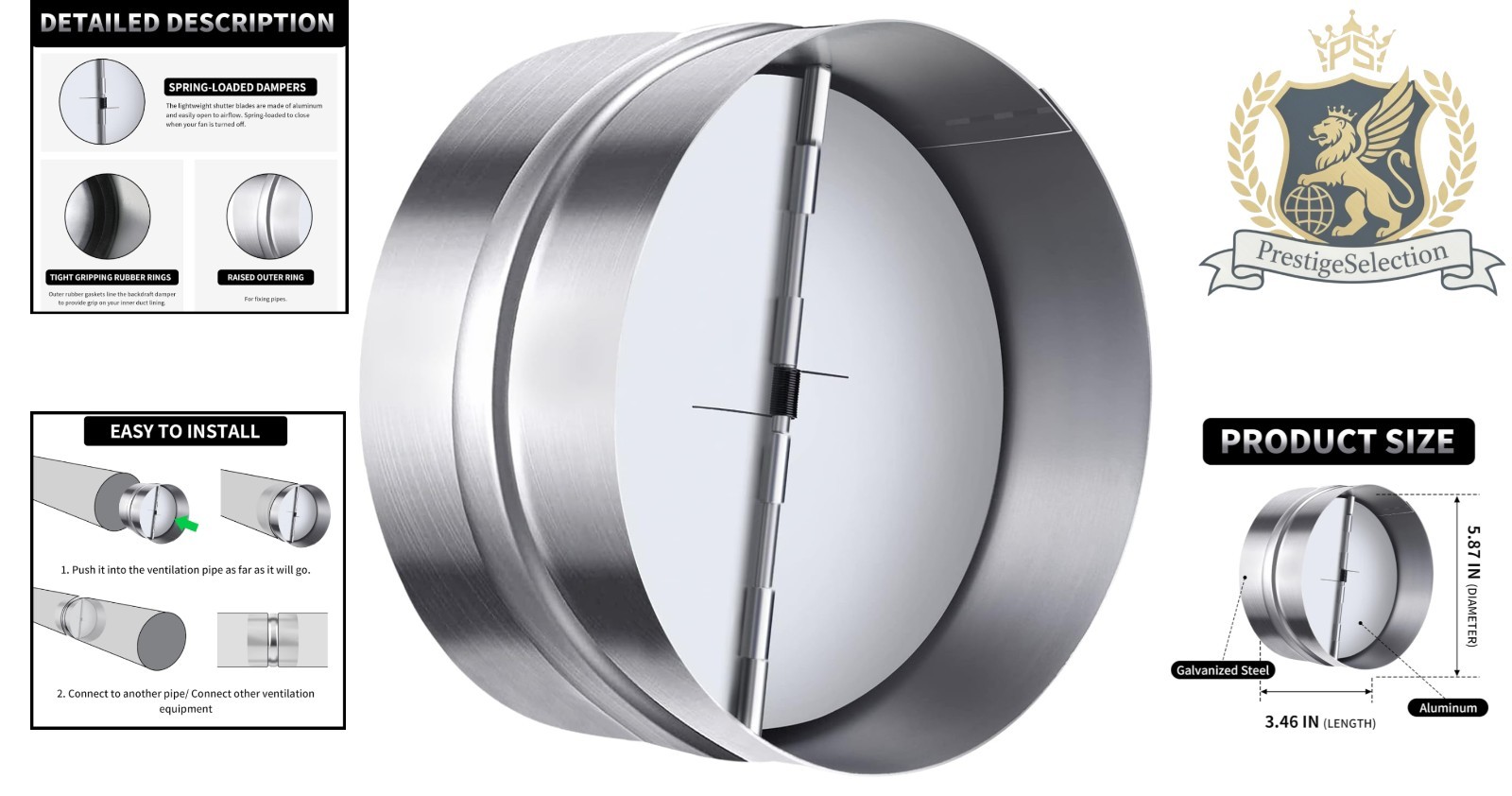 6-Inch Backdraft Damper: Reliable Airflow Preventer for HVAC Efficiency