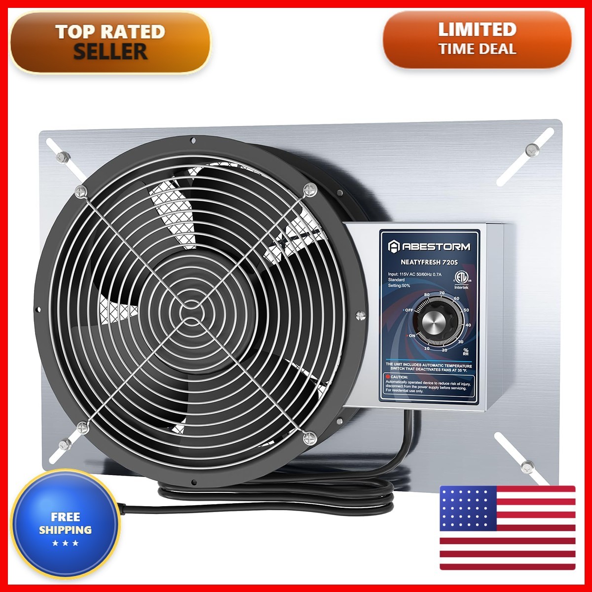 Abestorm 720Cfm Crawlspace Ventilation Fans Ip-55 Grade Basements Stainless