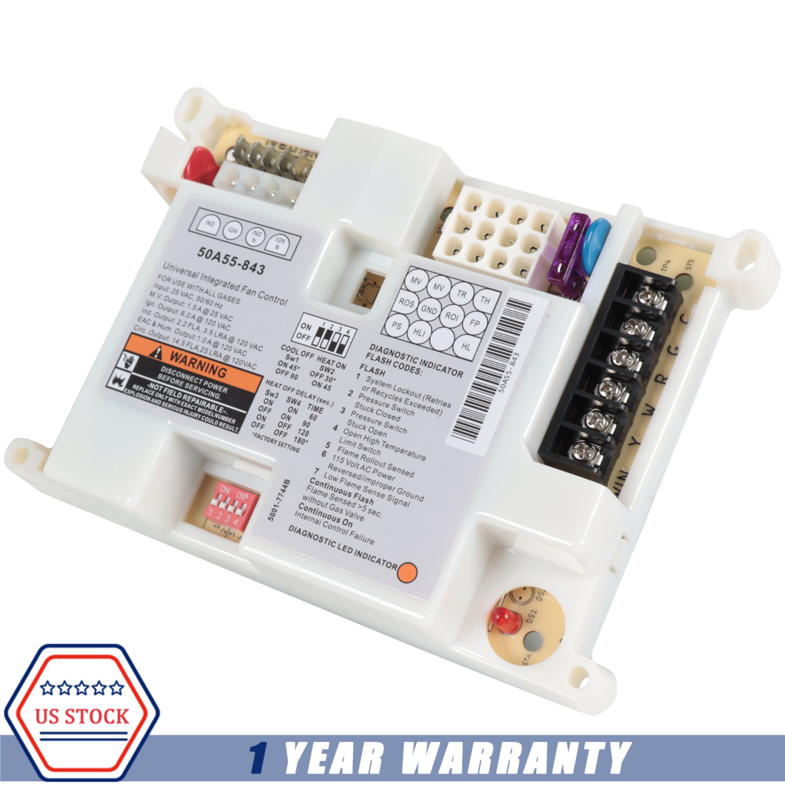 Integrated Furnace Control Board NEW For White Rodgers Lennox 50A55-843