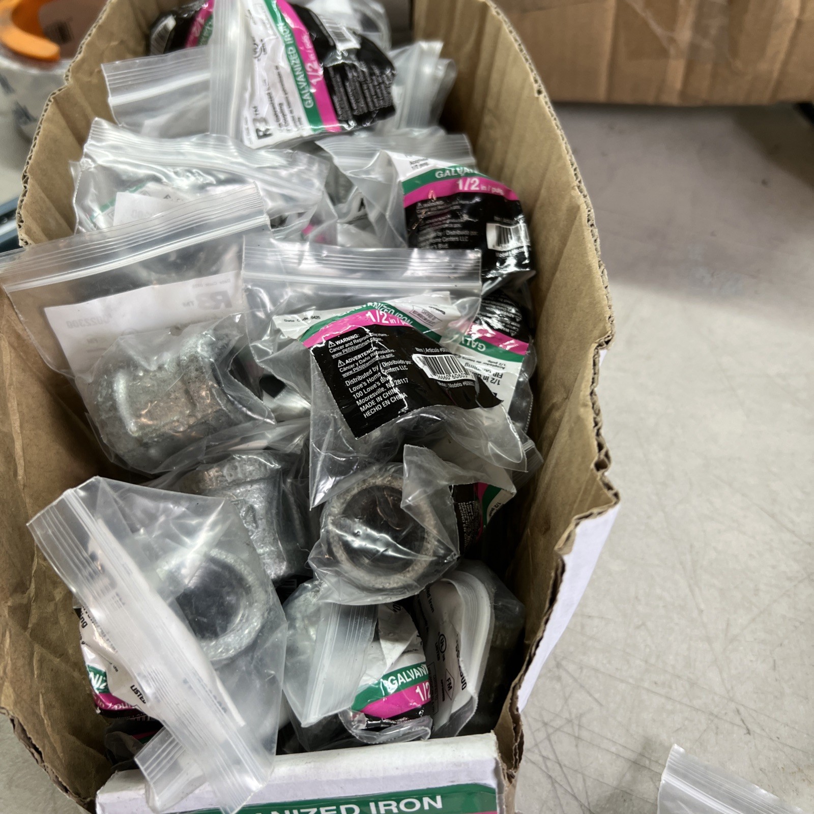 Full Case Of 50 RB Galvanized Iron 1/2″ FIP Coupling 22300