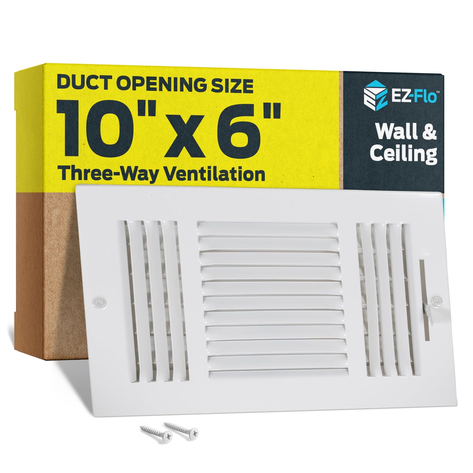 10 x 6 Inch (Duct Opening) Air Vent Cover for 10 in. x 6 in., White