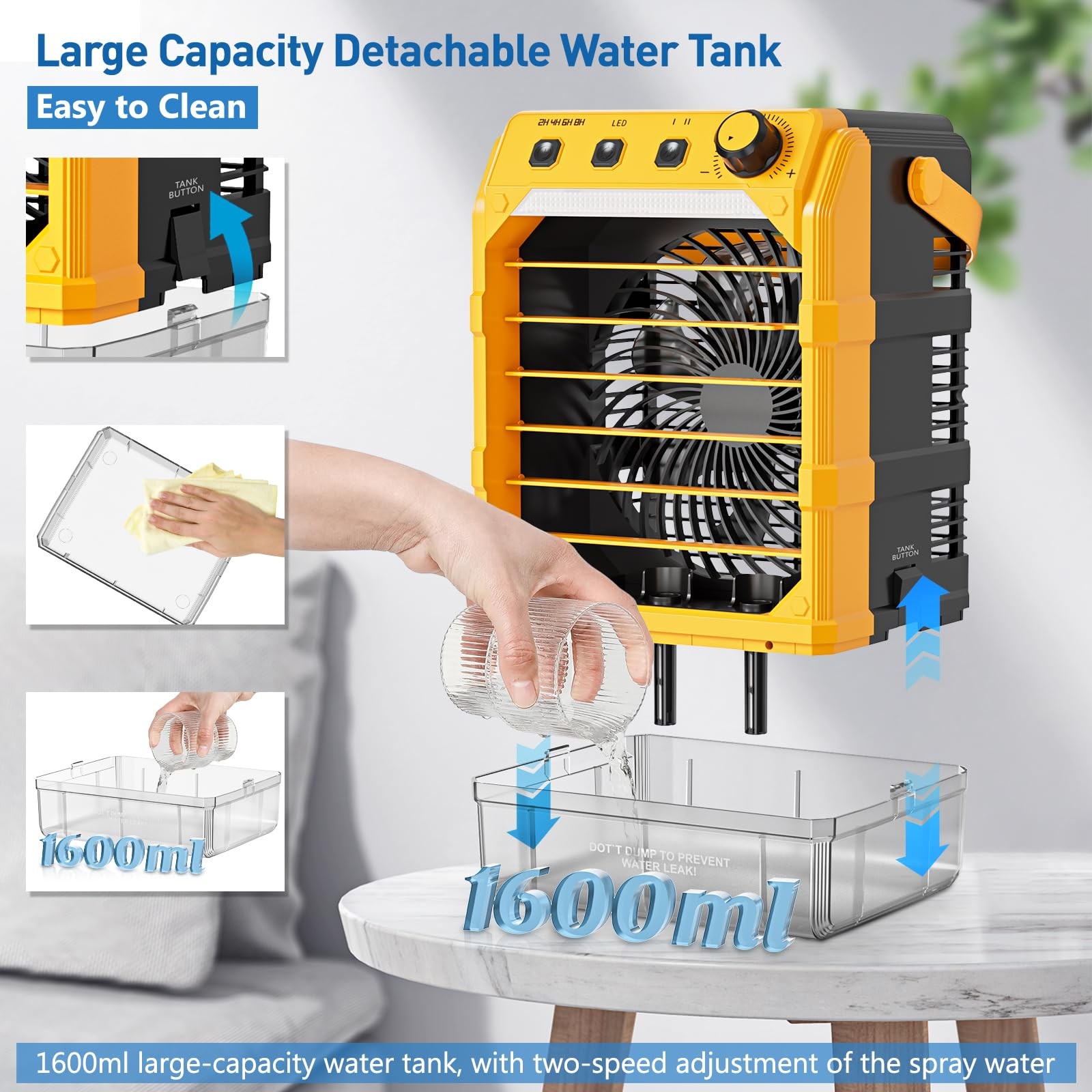 Uniqwamo Misting Fan Portable Compatible For Dewalt 20V/60V Batteryno Battery